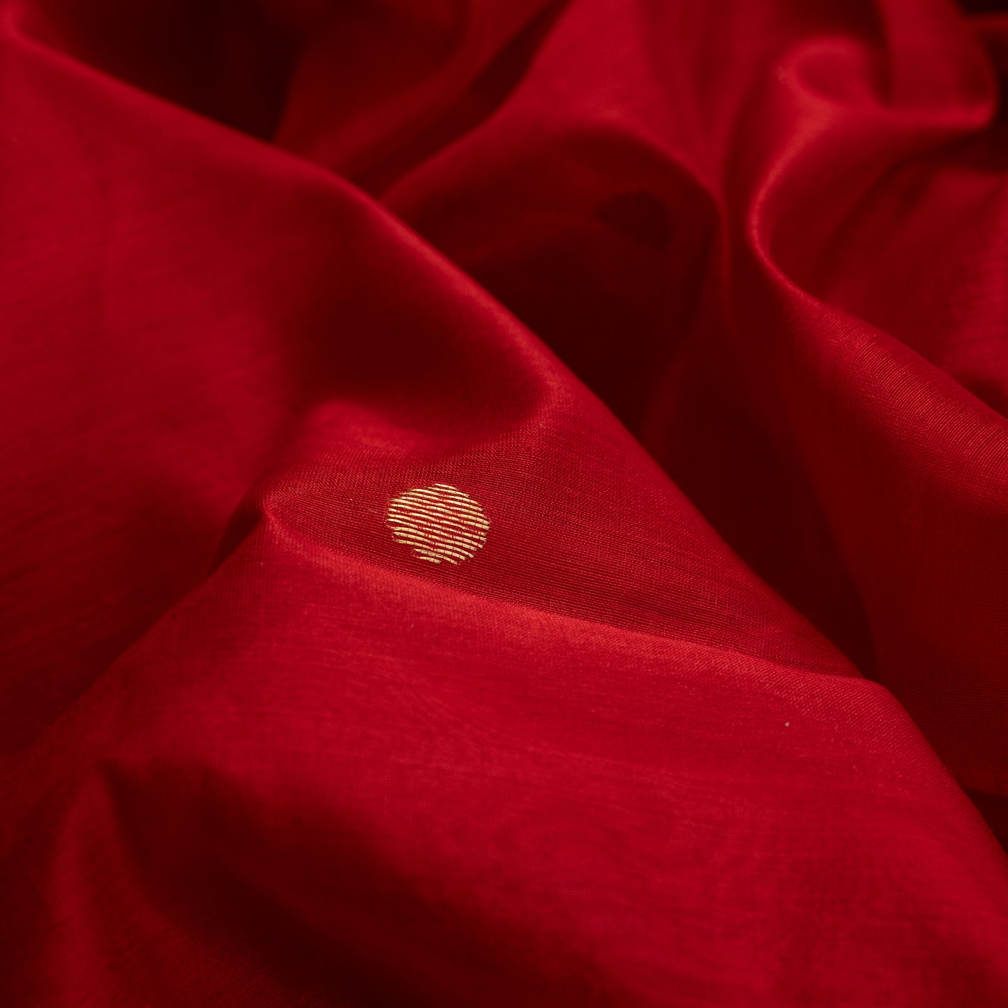 Red Color Cotton Chanderi Saree with Floral and Butta Motifs