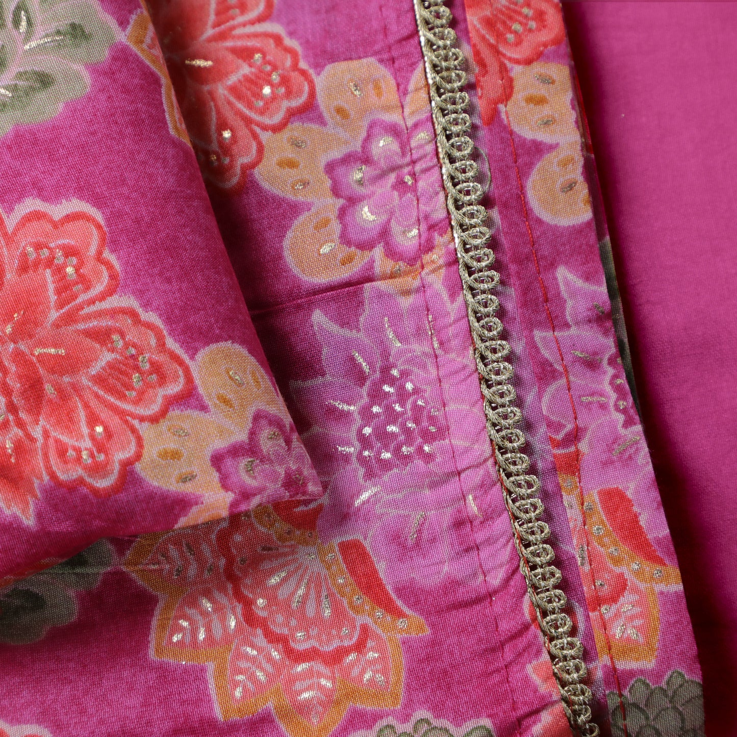 KARTHIKA - Bubble Gum Pink Modal Silk Suit Set