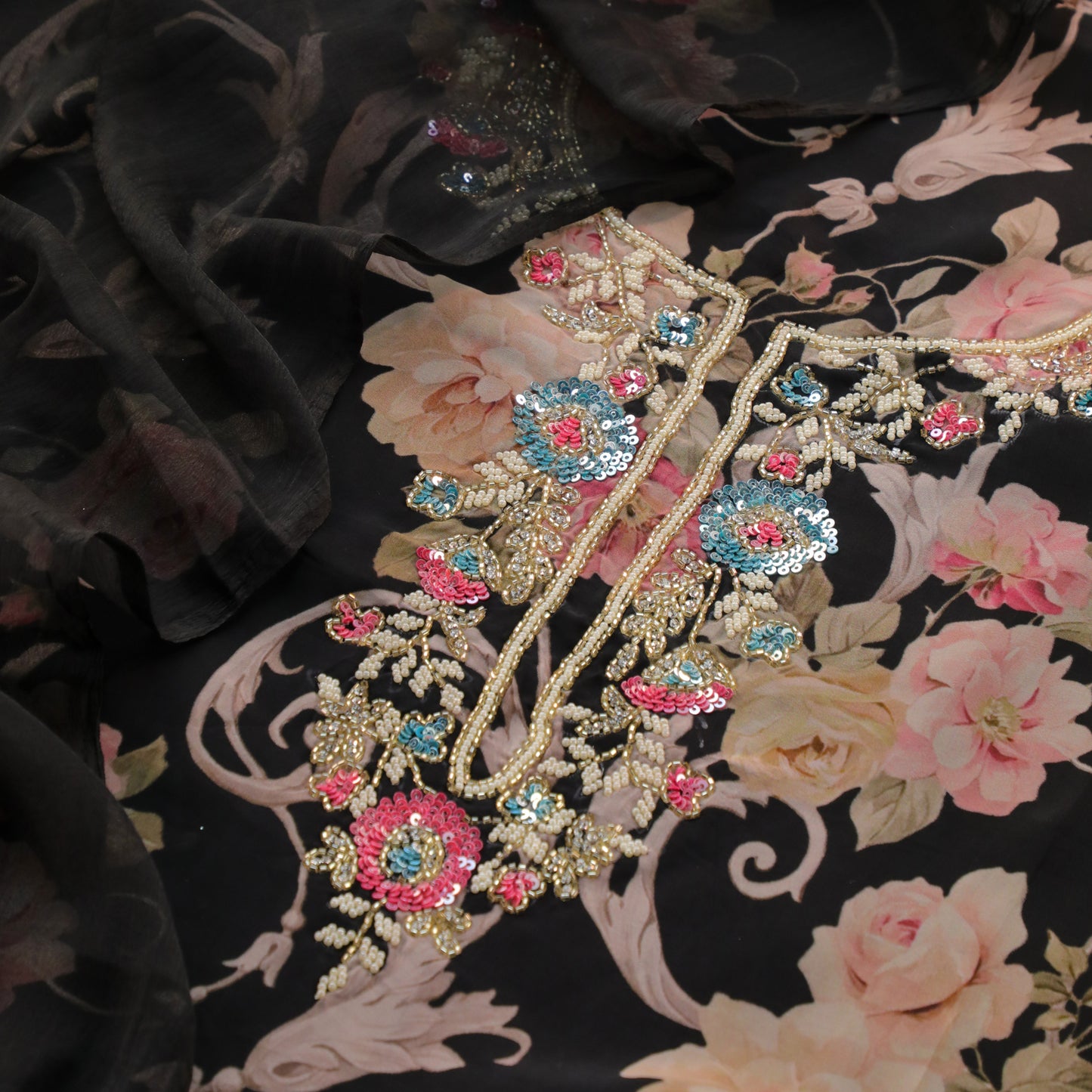 BHAVIKA - Black Organza Suit Set