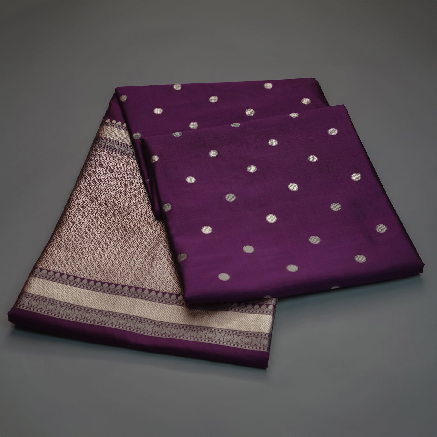 Banarasi Purple Silk Saree with Paithani Style Pallu