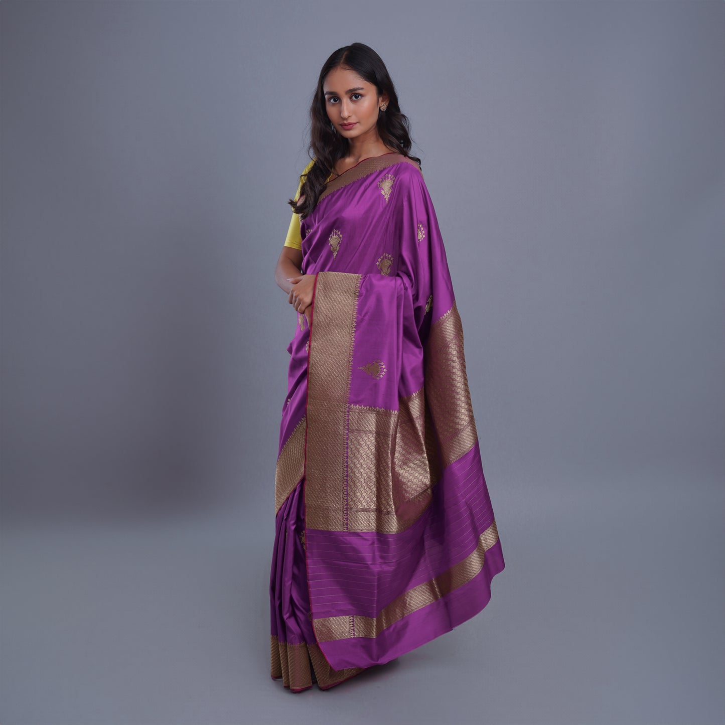 LATIKA - Purple Banarasi Silk Saree