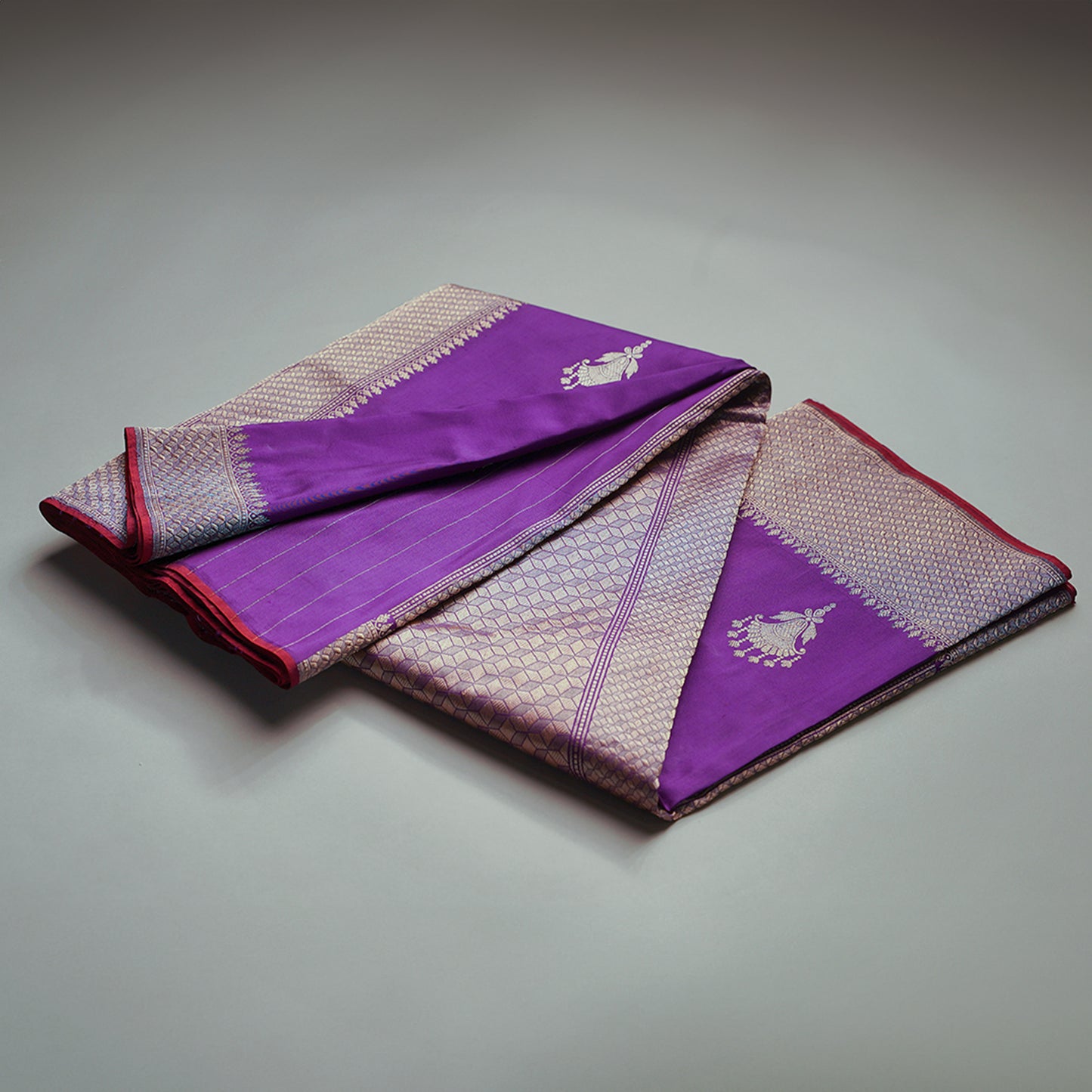 Banarasi Purple Saree with Jhumka Motifs
