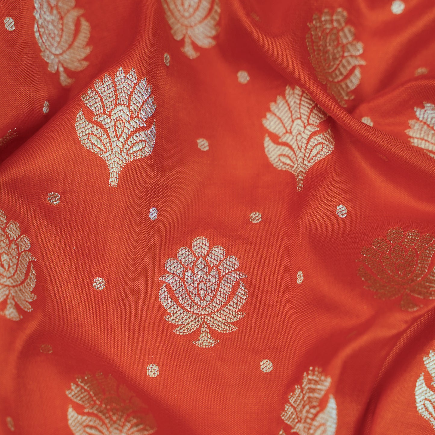 Rust Colour Banarasi Silk Saree