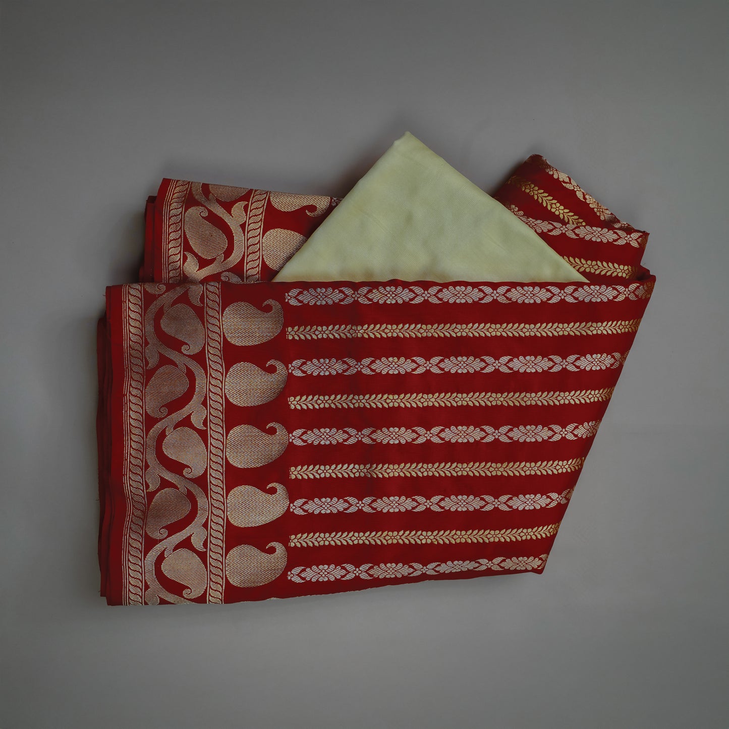 Deep Red Colour Banarasi Silk Saree - ADRIKA
