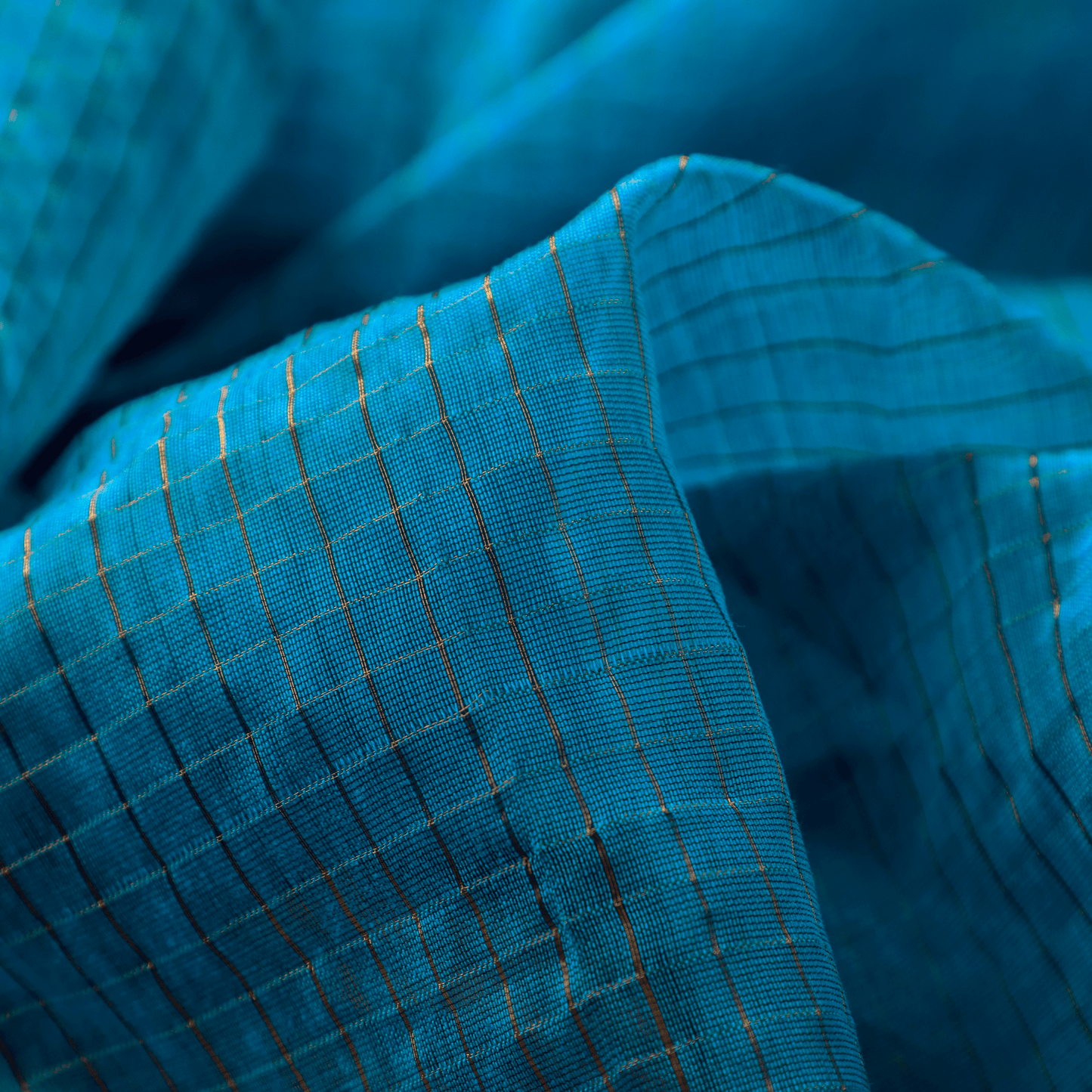 ROHINI - Blue Cotton Silk Maheshwari Saree
