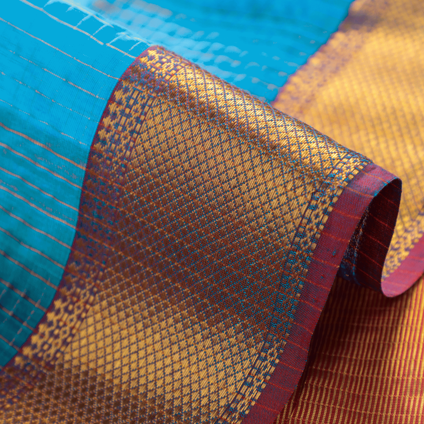 ROHINI - Blue Cotton Silk Maheshwari Saree