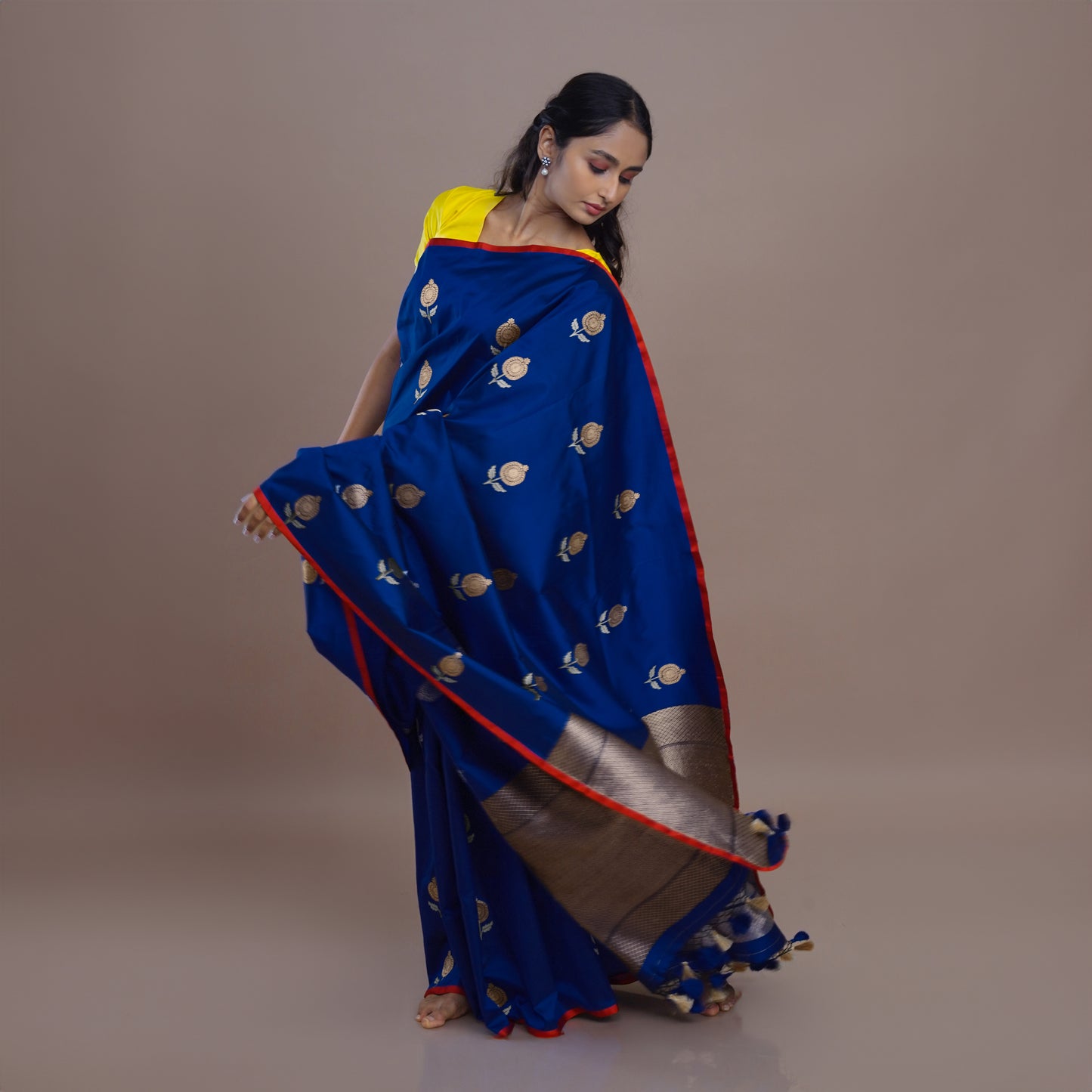 Royal Blue Banarasi Silk Saree with Brocade Weave Pallu