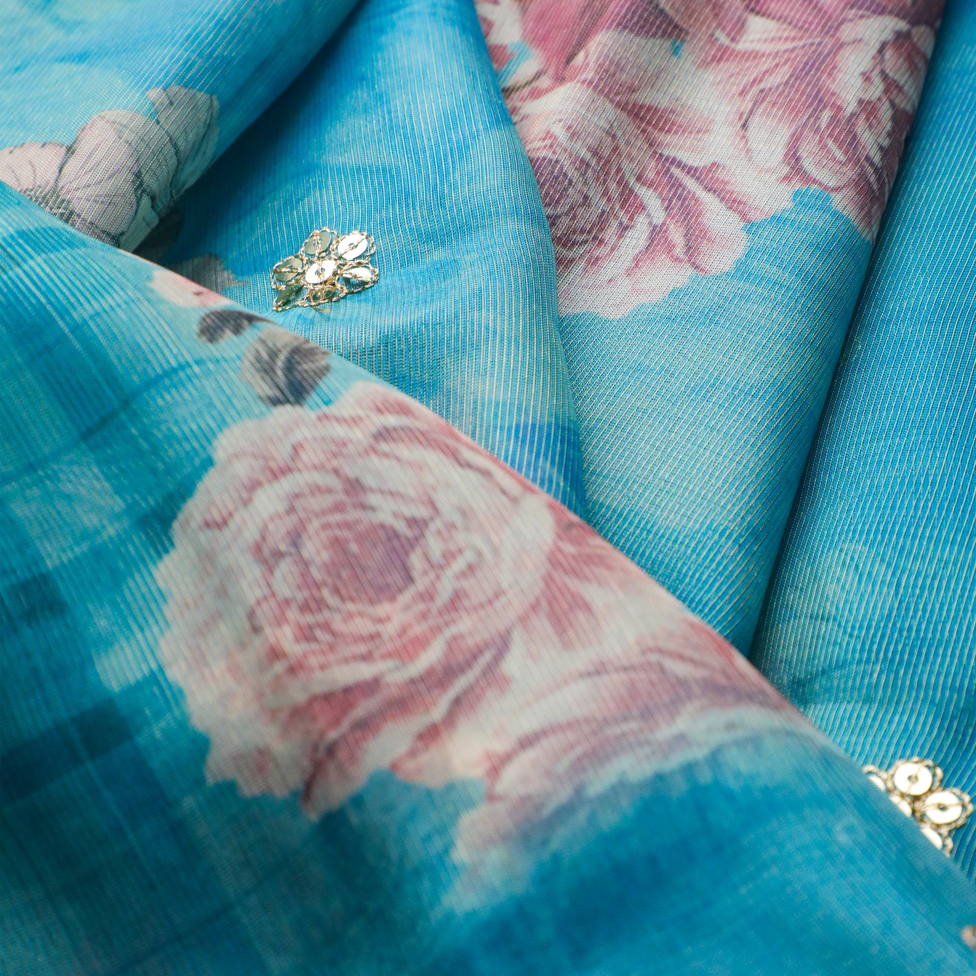 Printed Ethnic Dupatta Blue - Anilaa