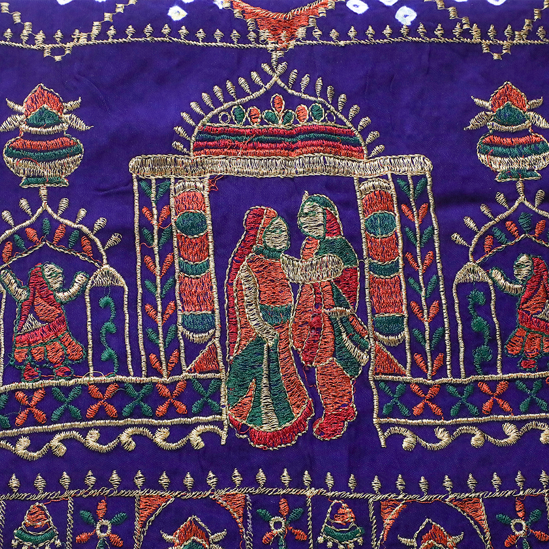 LAVANYA – Navy Blue Gajji Silk Dupatta