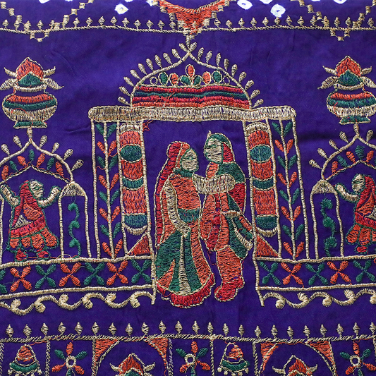 LAVANYA – Navy Blue Gajji Silk Dupatta