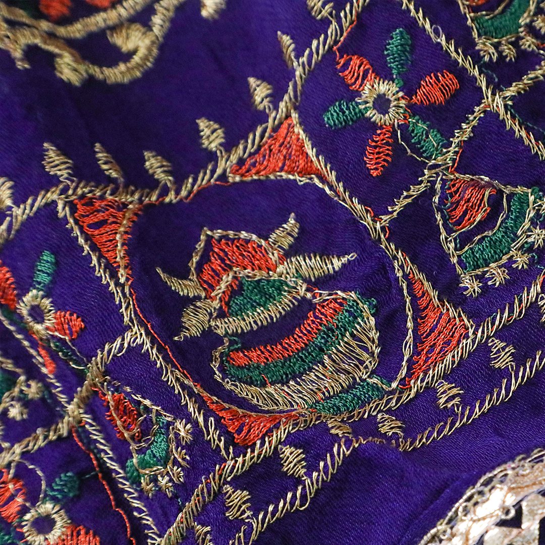 LAVANYA – Navy Blue Gajji Silk Dupatta