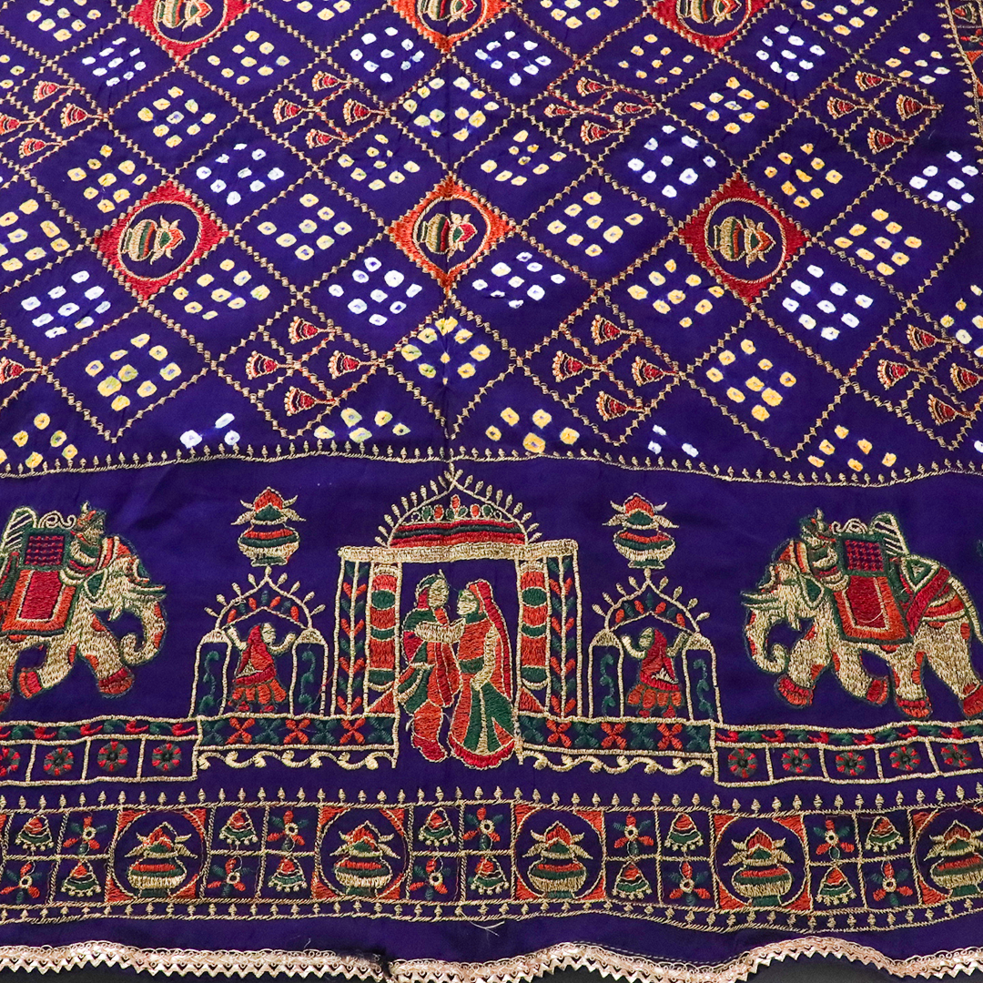LAVANYA – Navy Blue Gajji Silk Dupatta