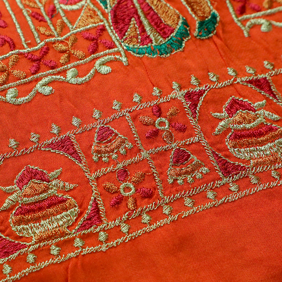 MIHIKA – Orange Gajji Silk Dupatta