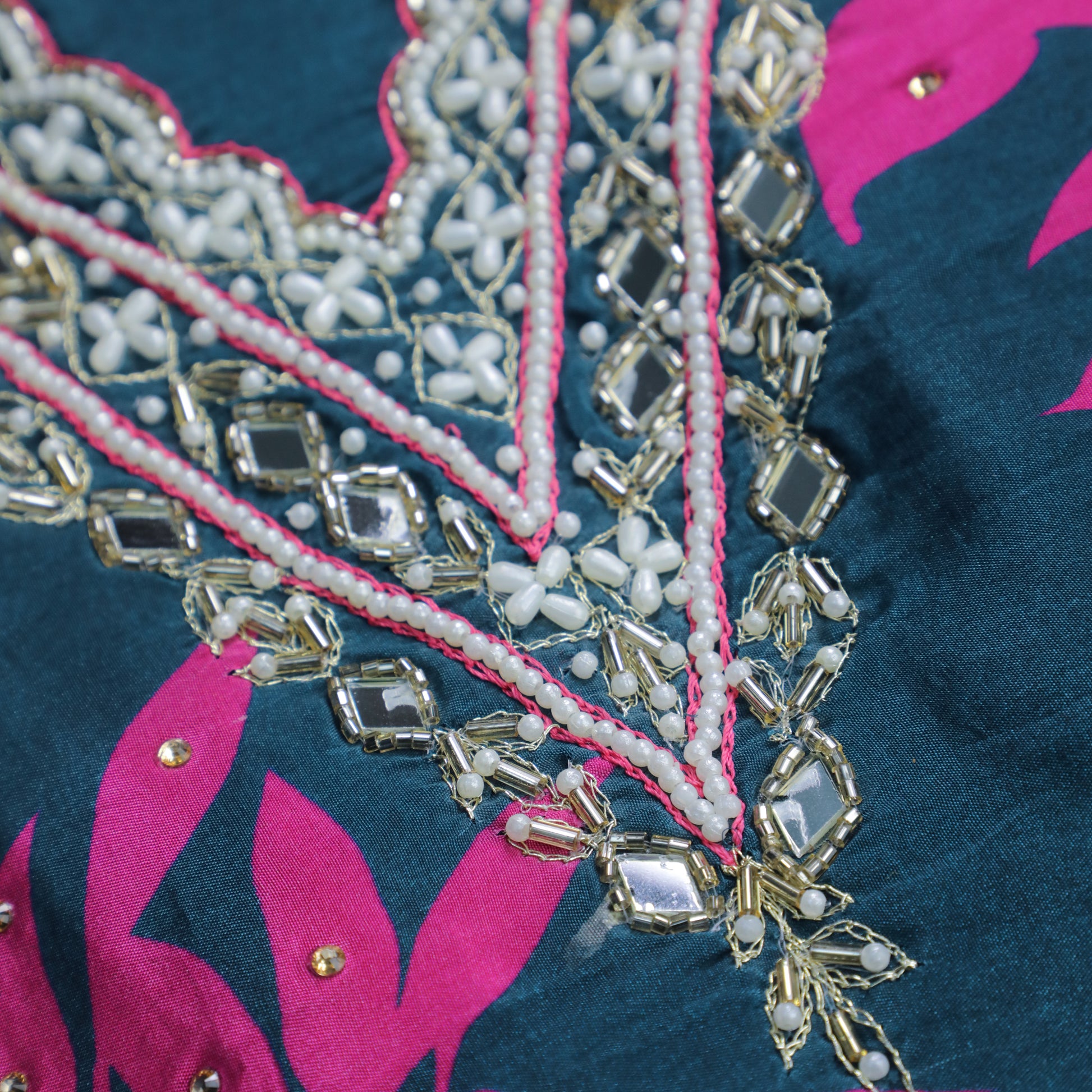 Airforce Blue Glass Organza Suit Set