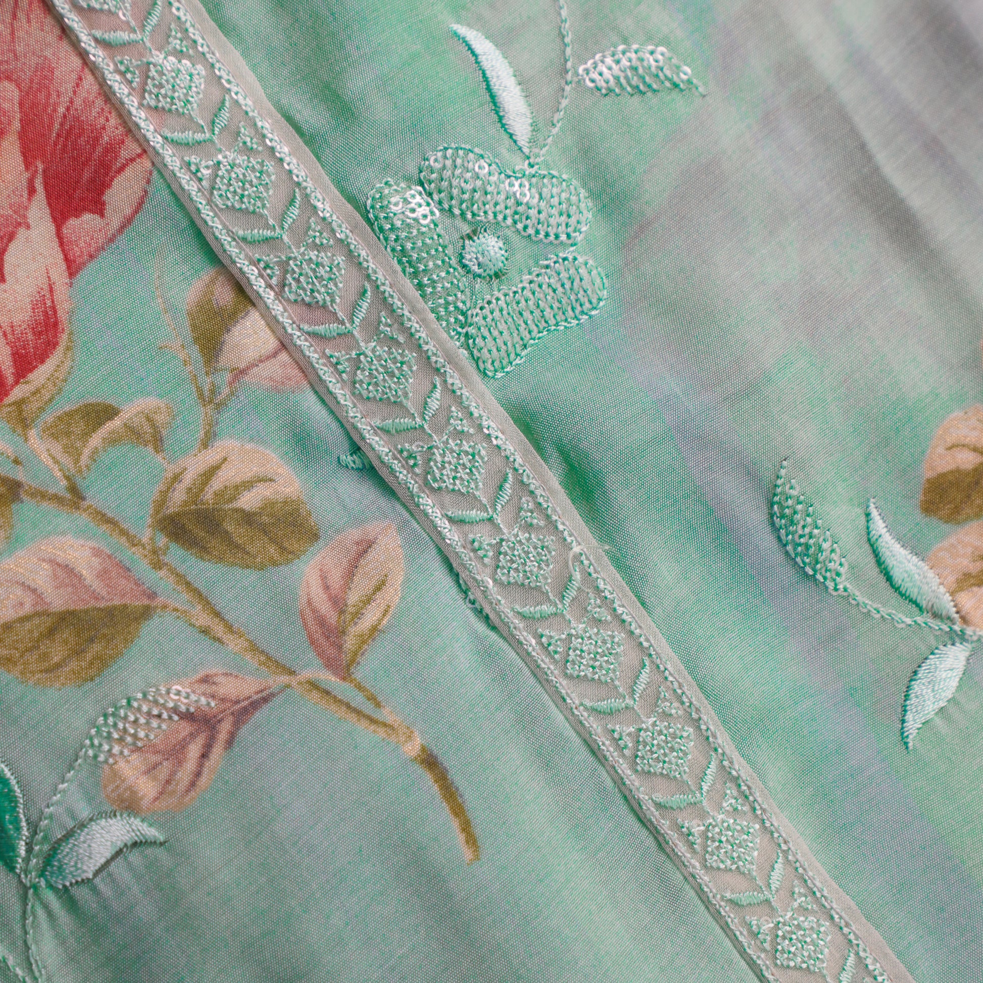 Sea Green Cotton Silk Kurta Suit Set