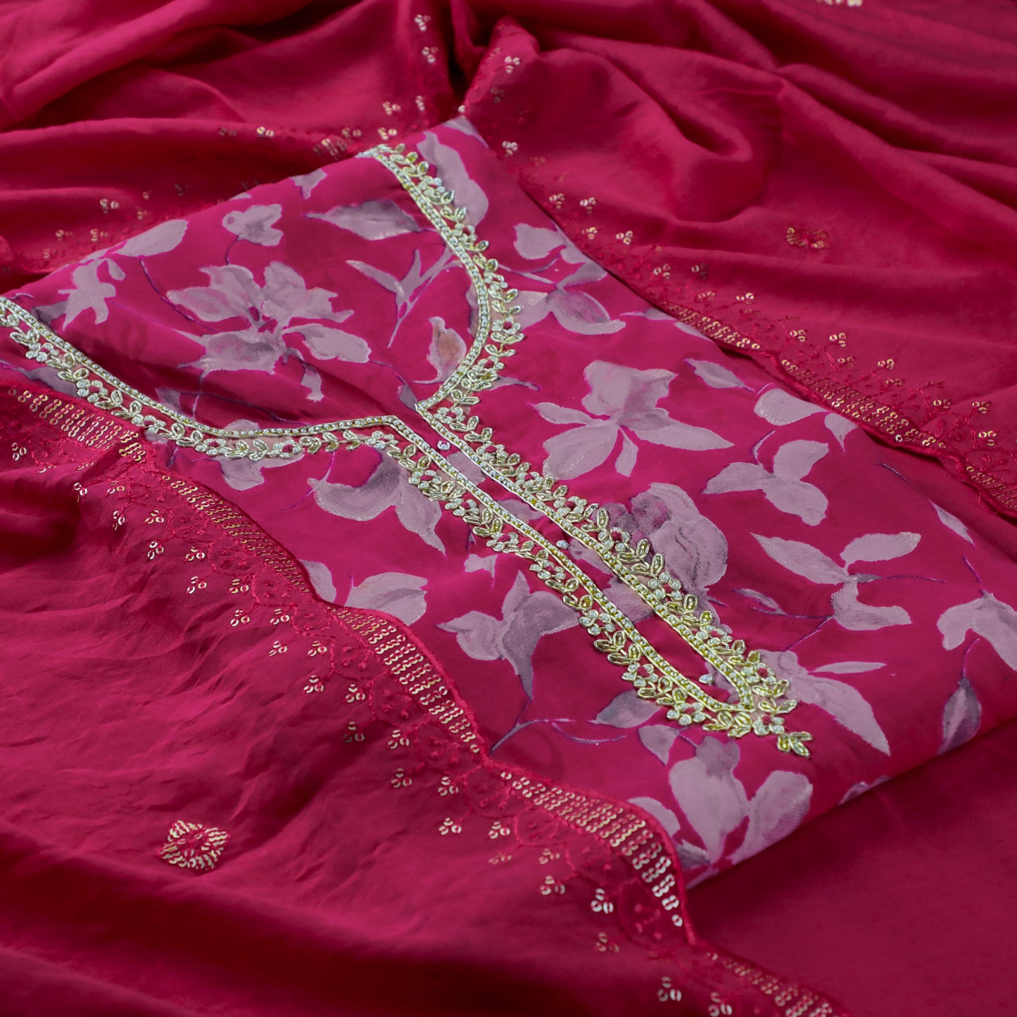 Fuchsia Pink Kurta Set - Anilaa