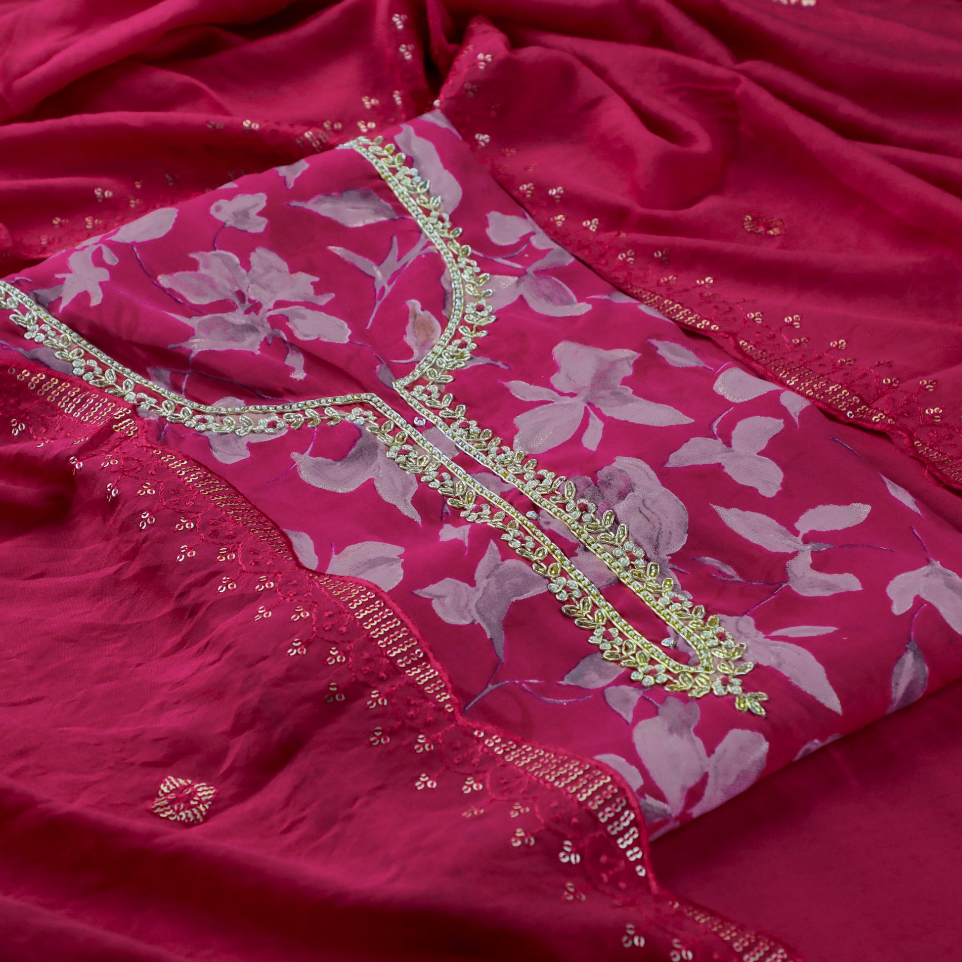 Fuchsia Pink Kurta Set - Anilaa