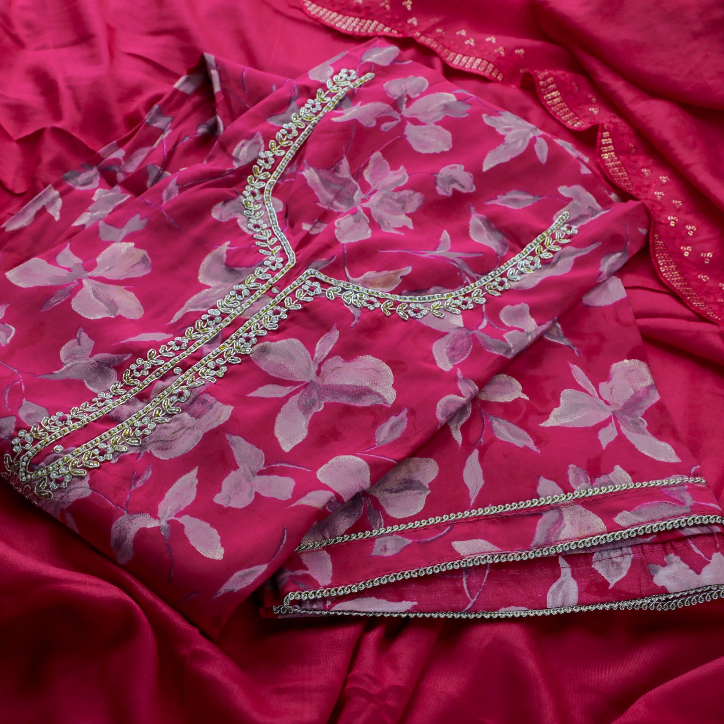 Fuchsia Pink Kurta Suit Set