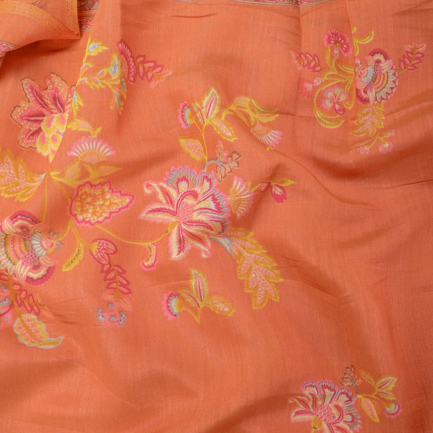 Orange Modal Silk Suit Set