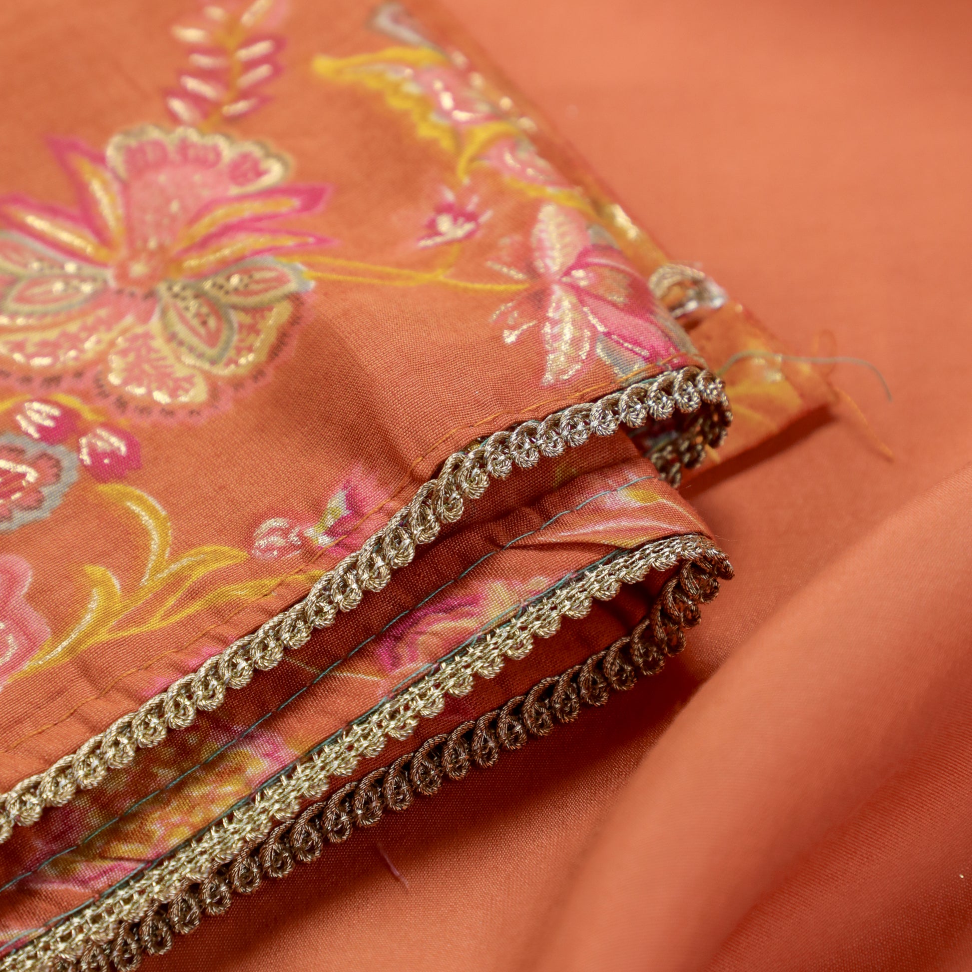 POORNIMA – Orange Modal Silk Suit Set