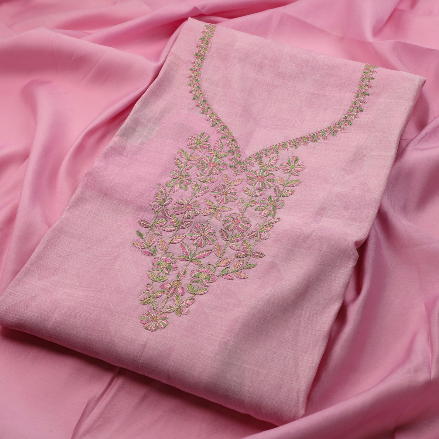 Baby Pink Linen Silk Kurta Suit Set