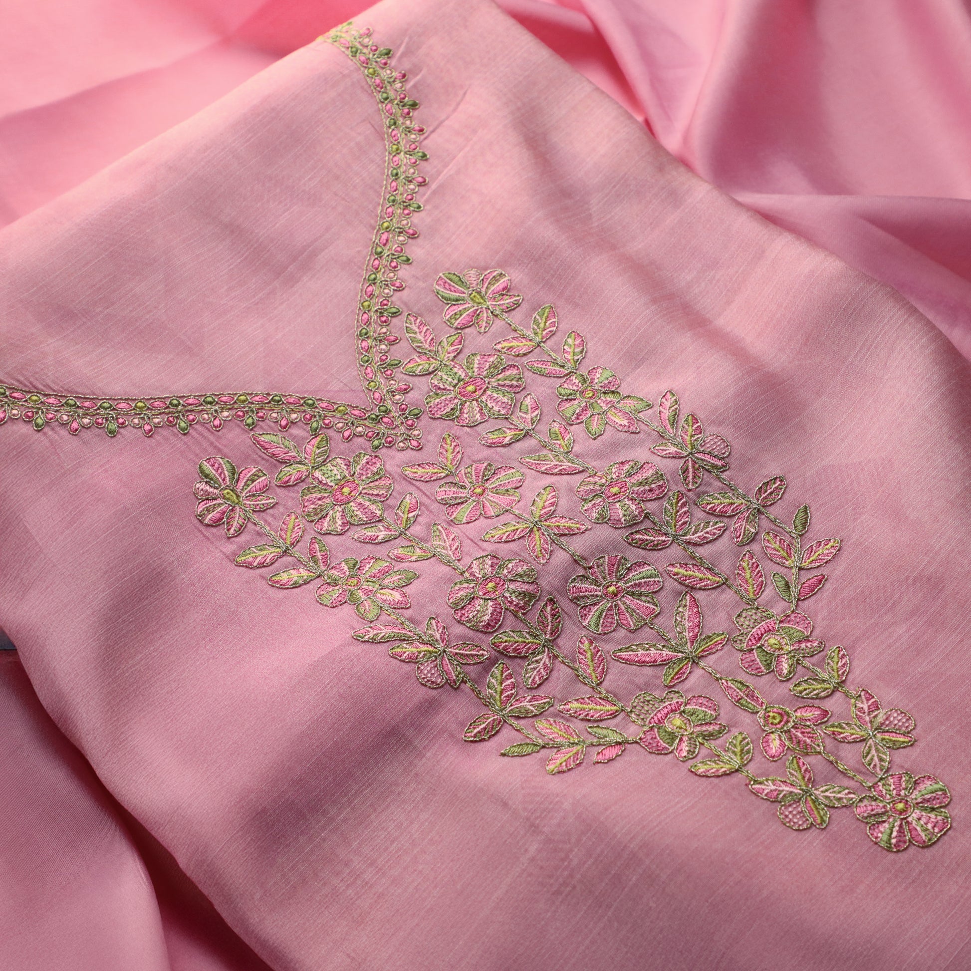 Baby Pink Silk Suit Set