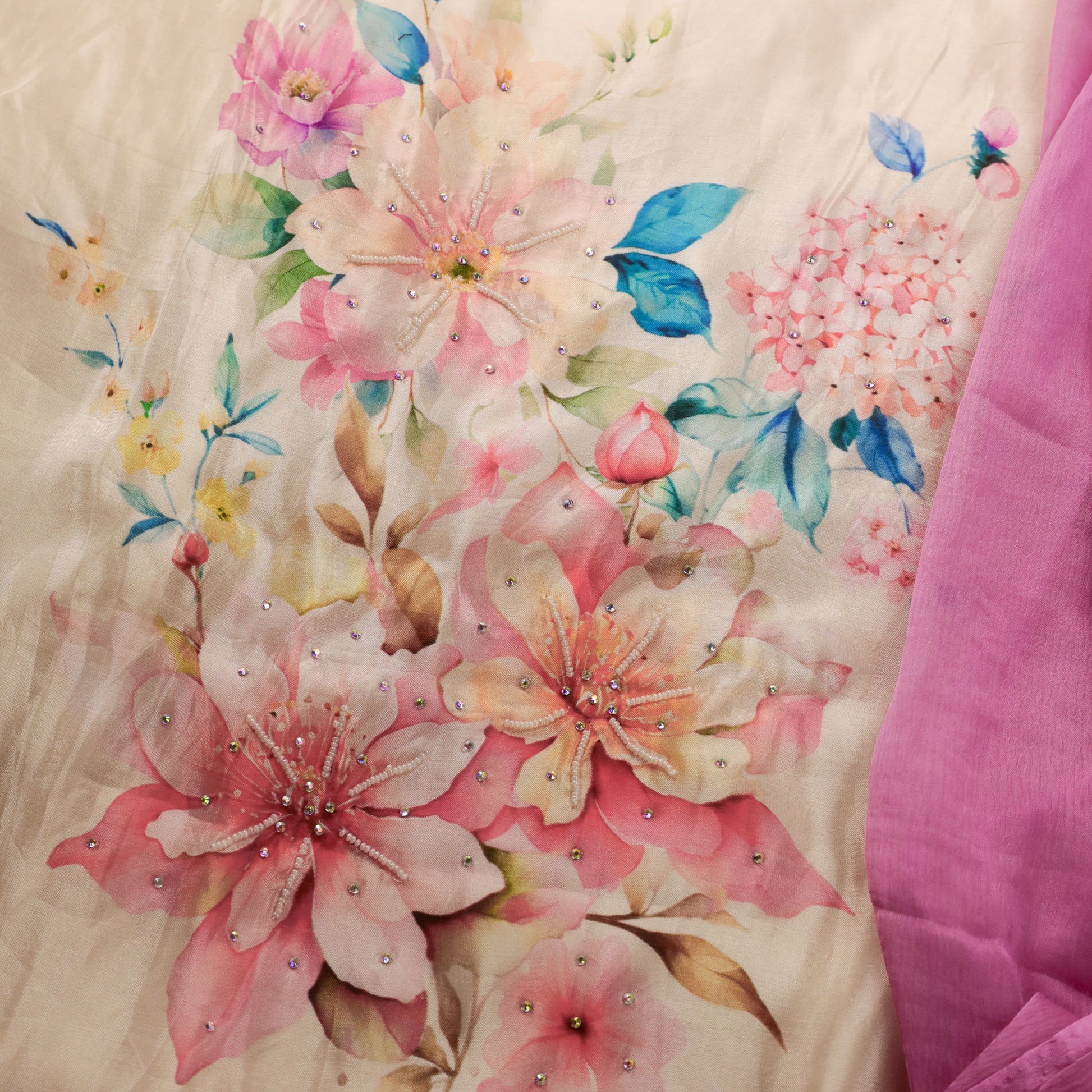 Off White Organza Suit Set