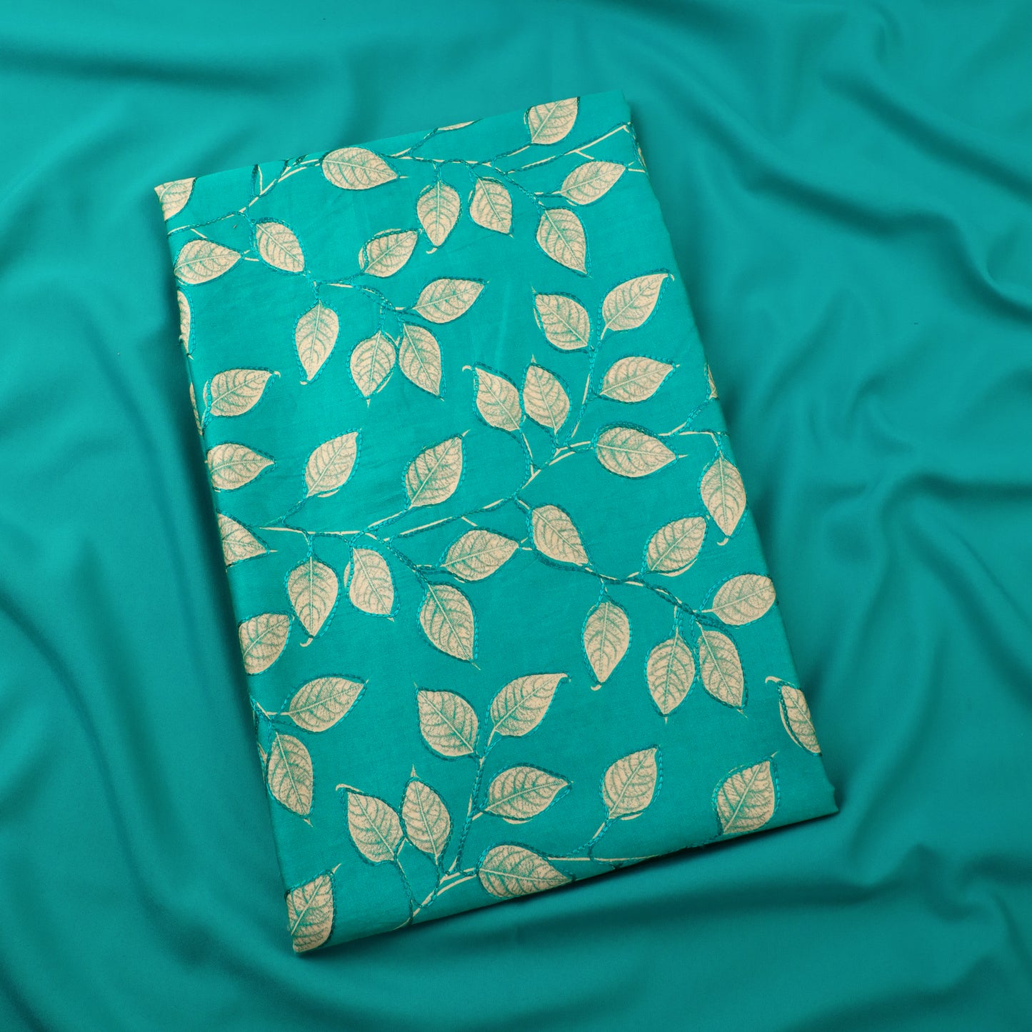 SHARANYA - Green Muslin Silk Suit Set