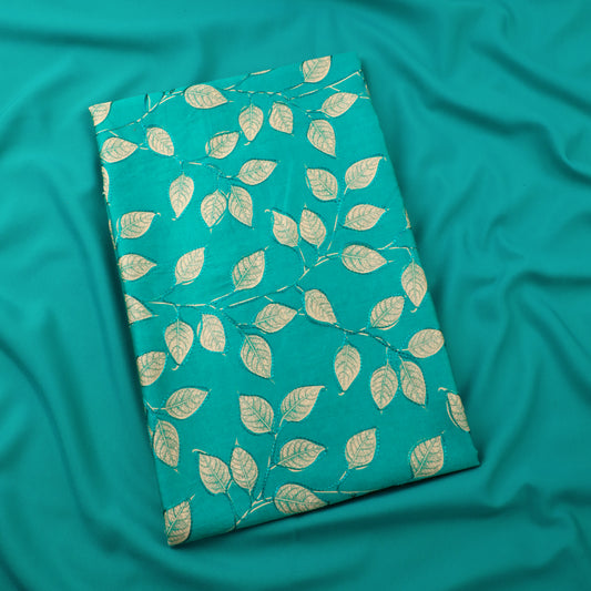 SHARANYA - Green Muslin Silk Suit Set