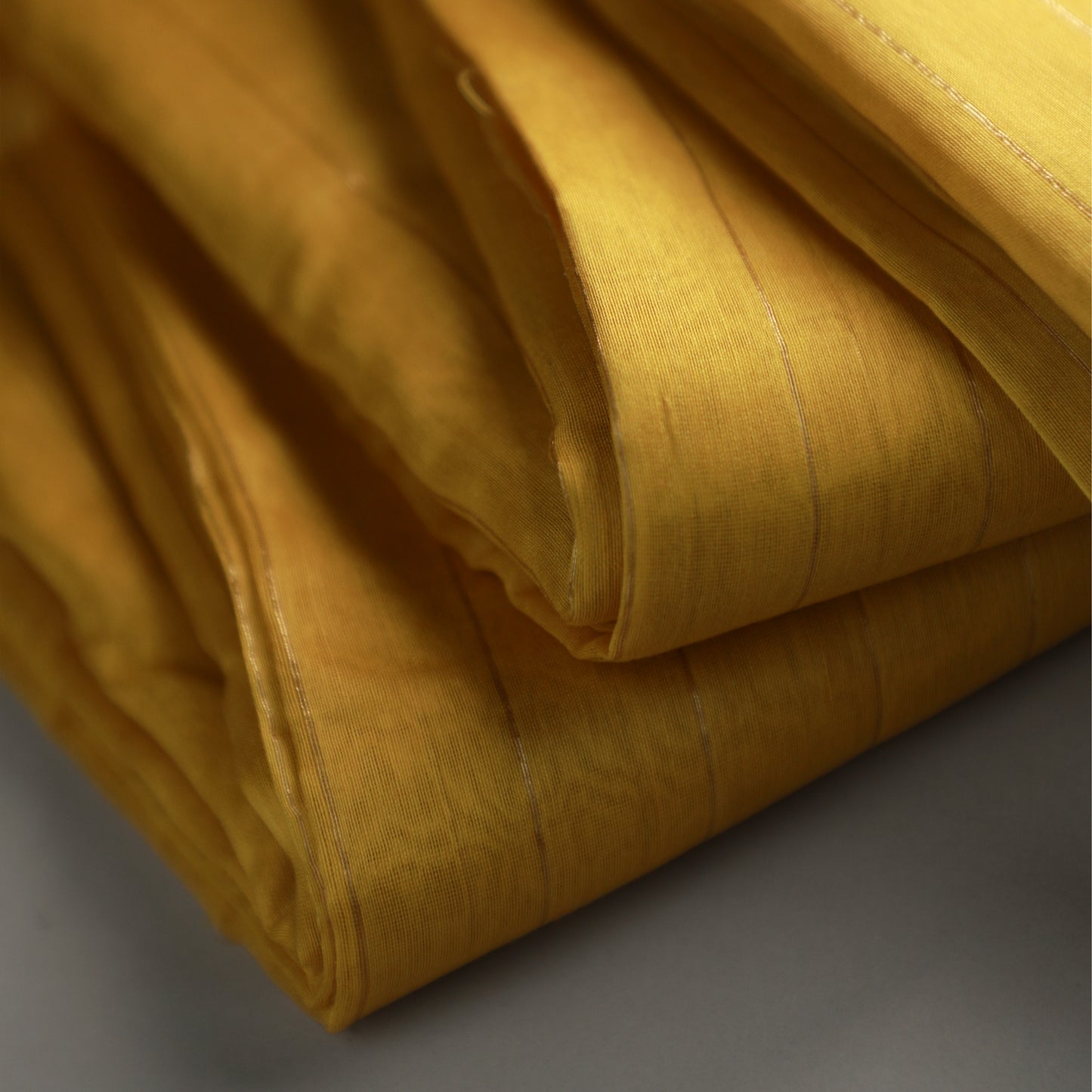 BASANT - Yellow Cotton Silk Chanderi Saree with Golden Border