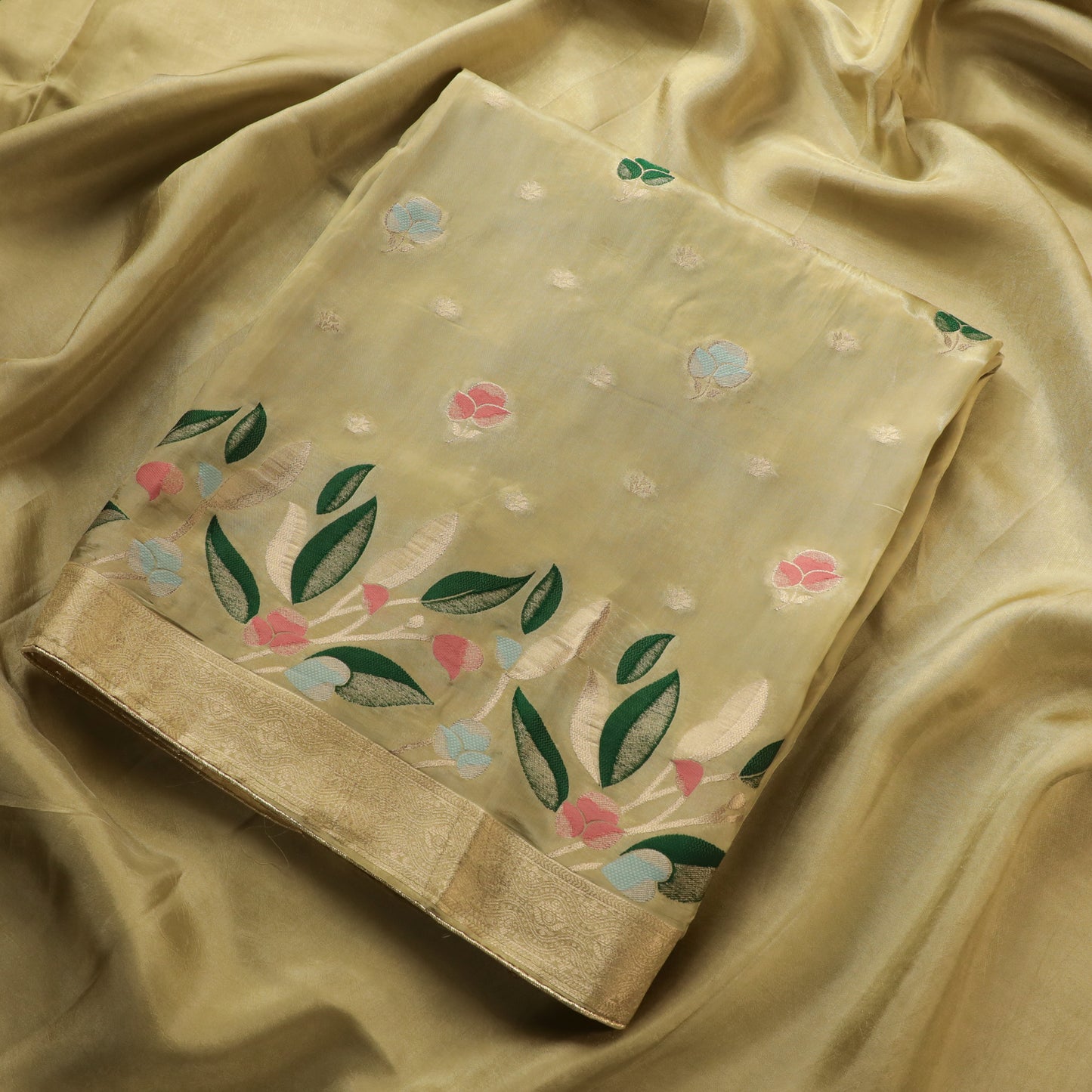 YASHIKA - Light Pista Banarasi Suit Set