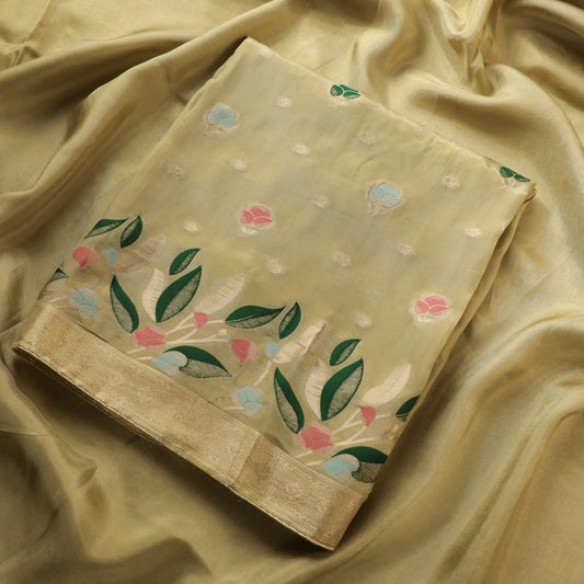 YASHIKA - Light Pista Banarasi Suit Set