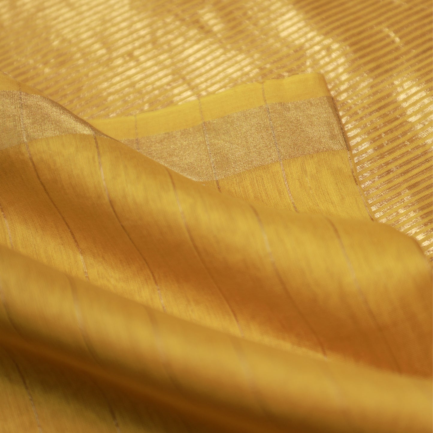BASANT - Yellow Cotton Silk Chanderi Saree with Golden Border