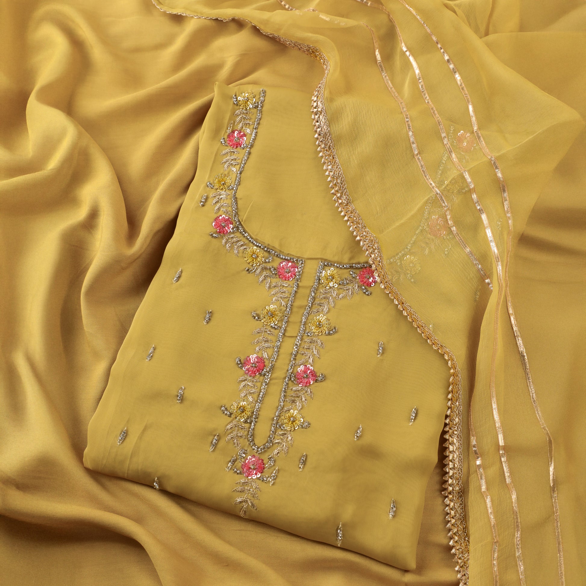 Yellow Georgette Suit Set