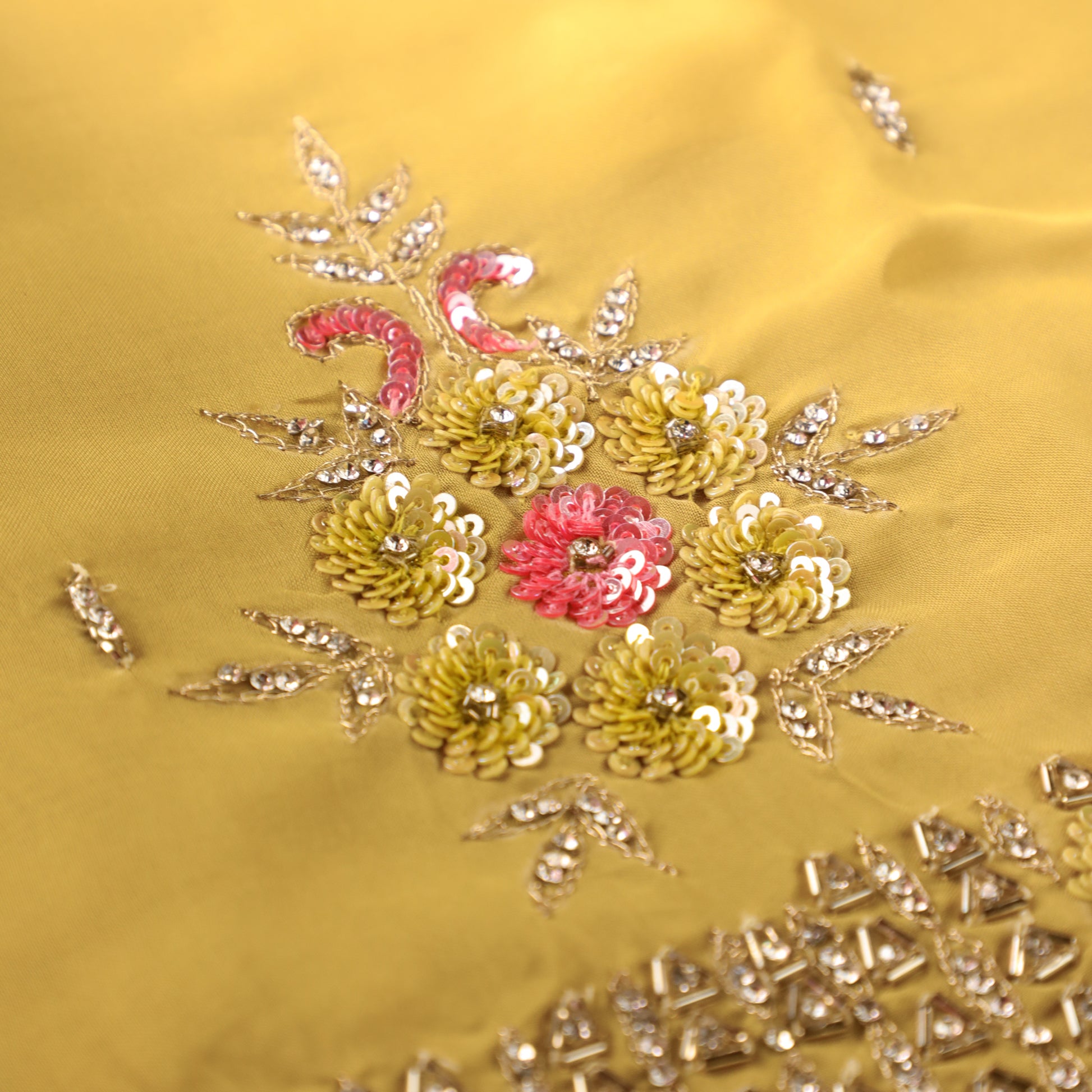 Yellow Georgette Kurta Suit Set - Dress Material