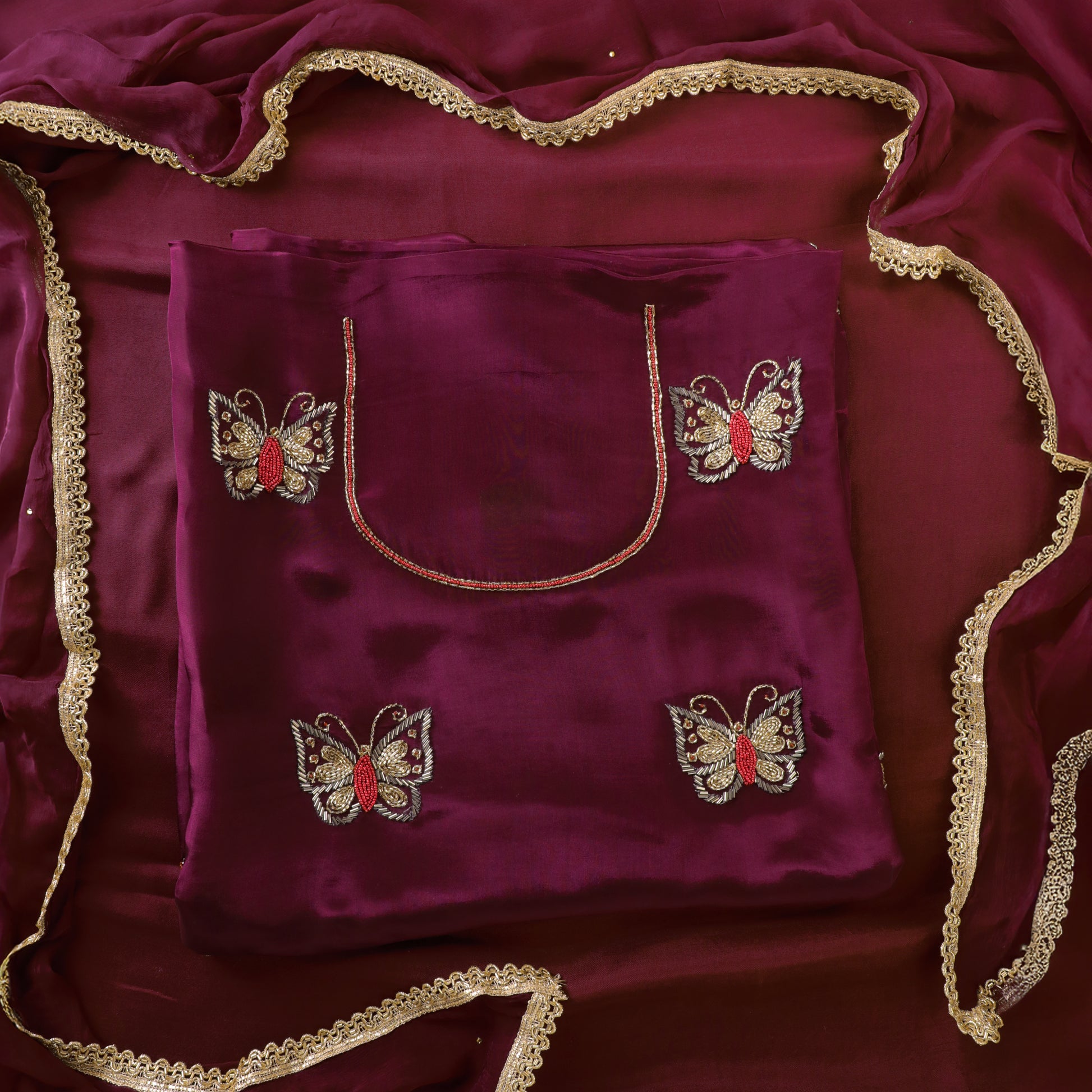 Wine Glass Organza Suit Set