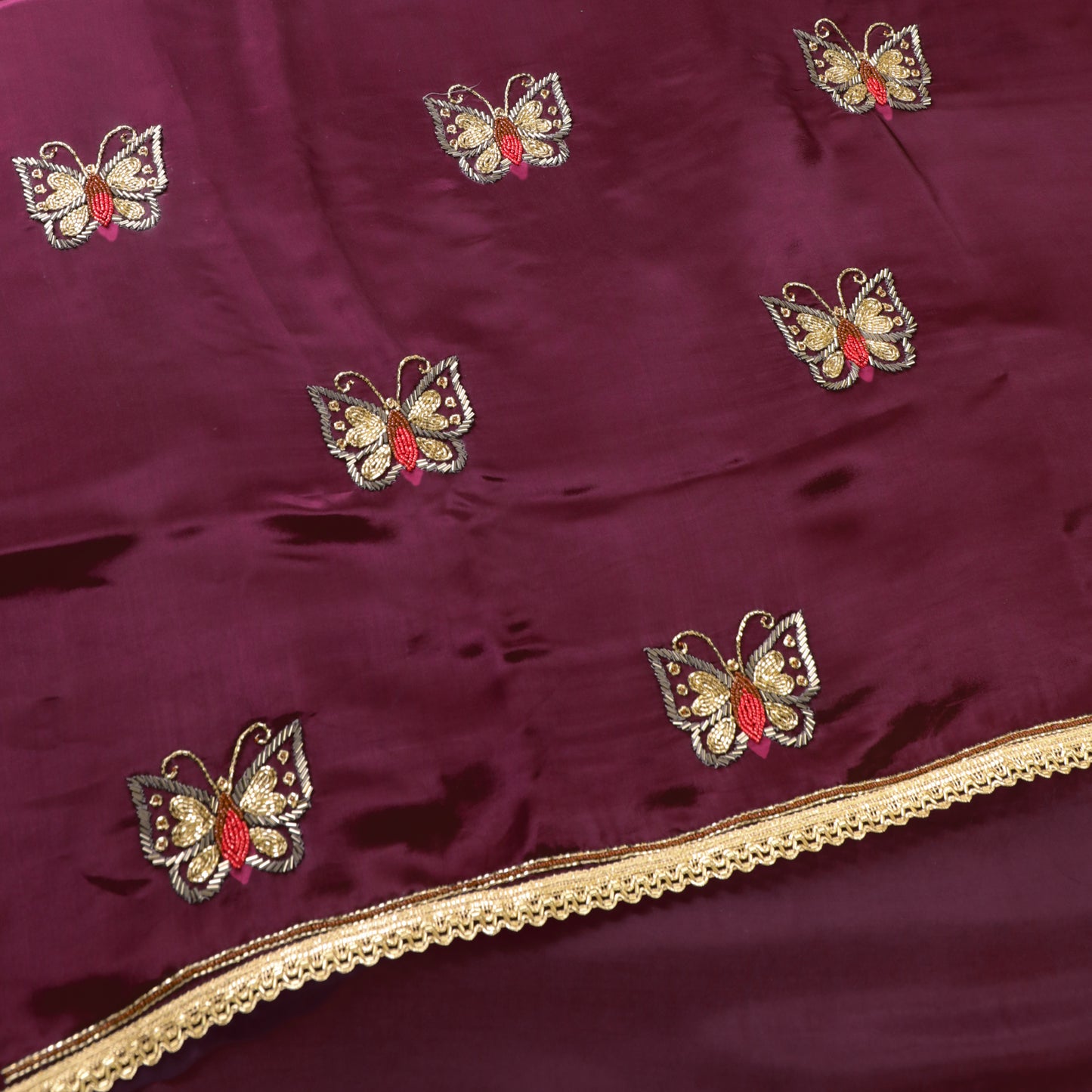 Wine Glass Organza Suit Set - Anilaa