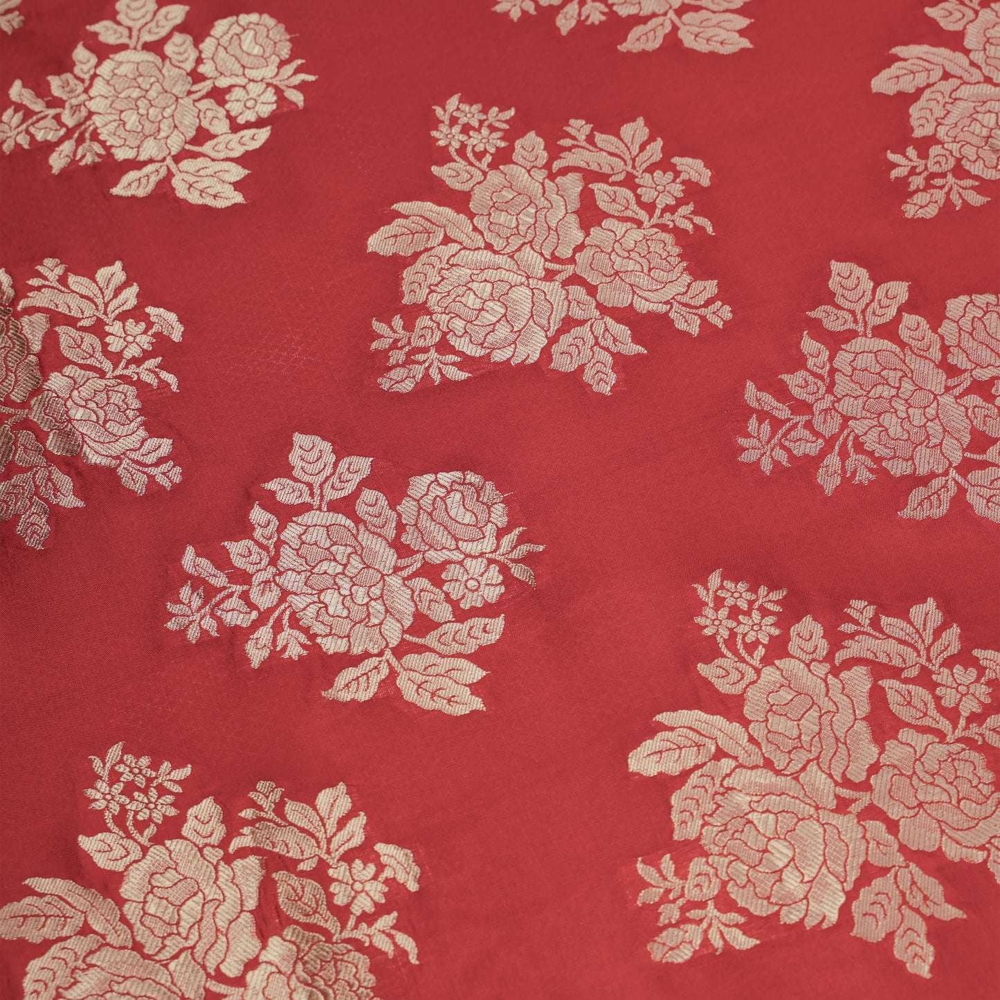 Bright Red Colour Banarasi Silk Saree