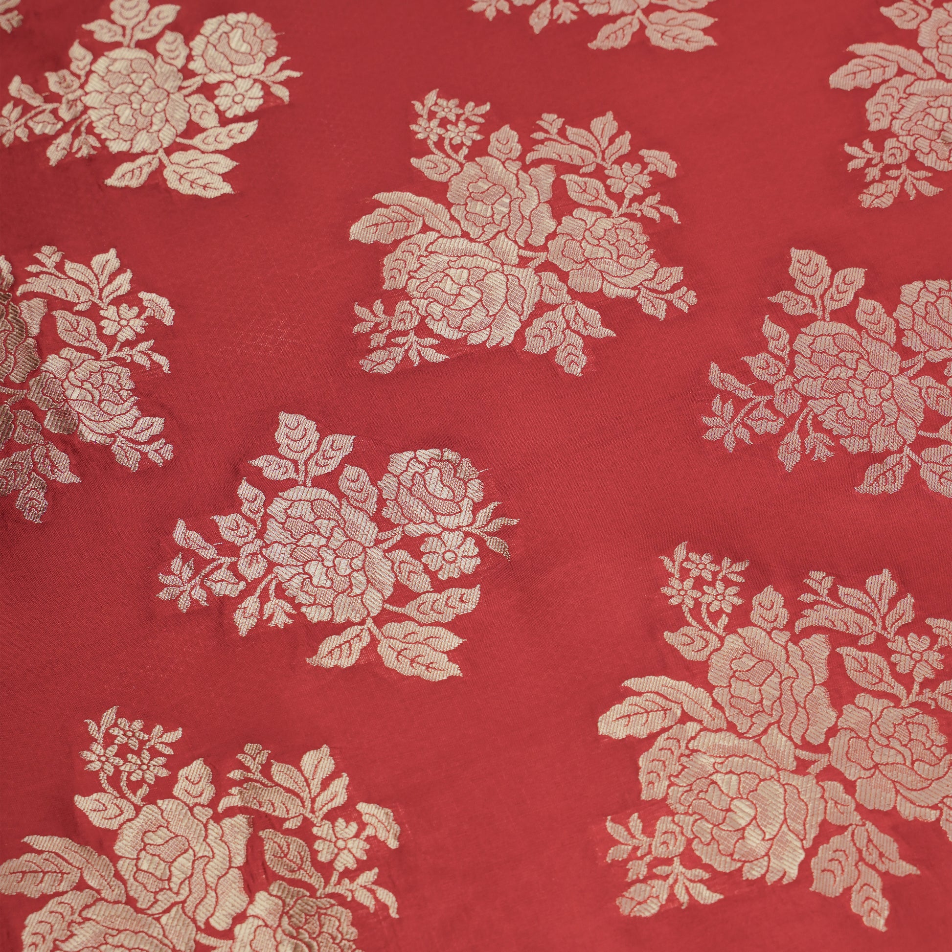 Bright Red Colour Banarasi Silk Saree