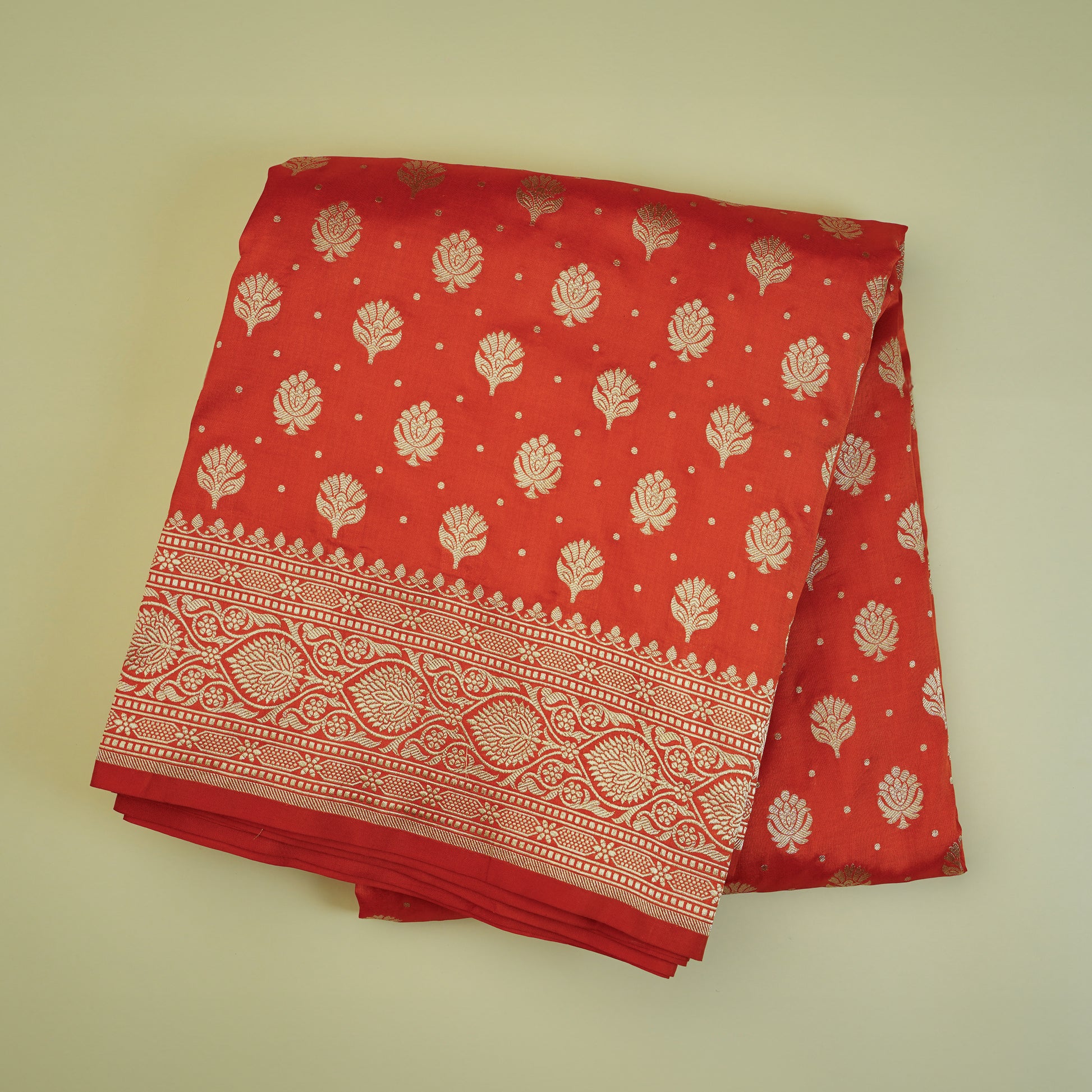 Banarasi Rust Colour Silk Saree