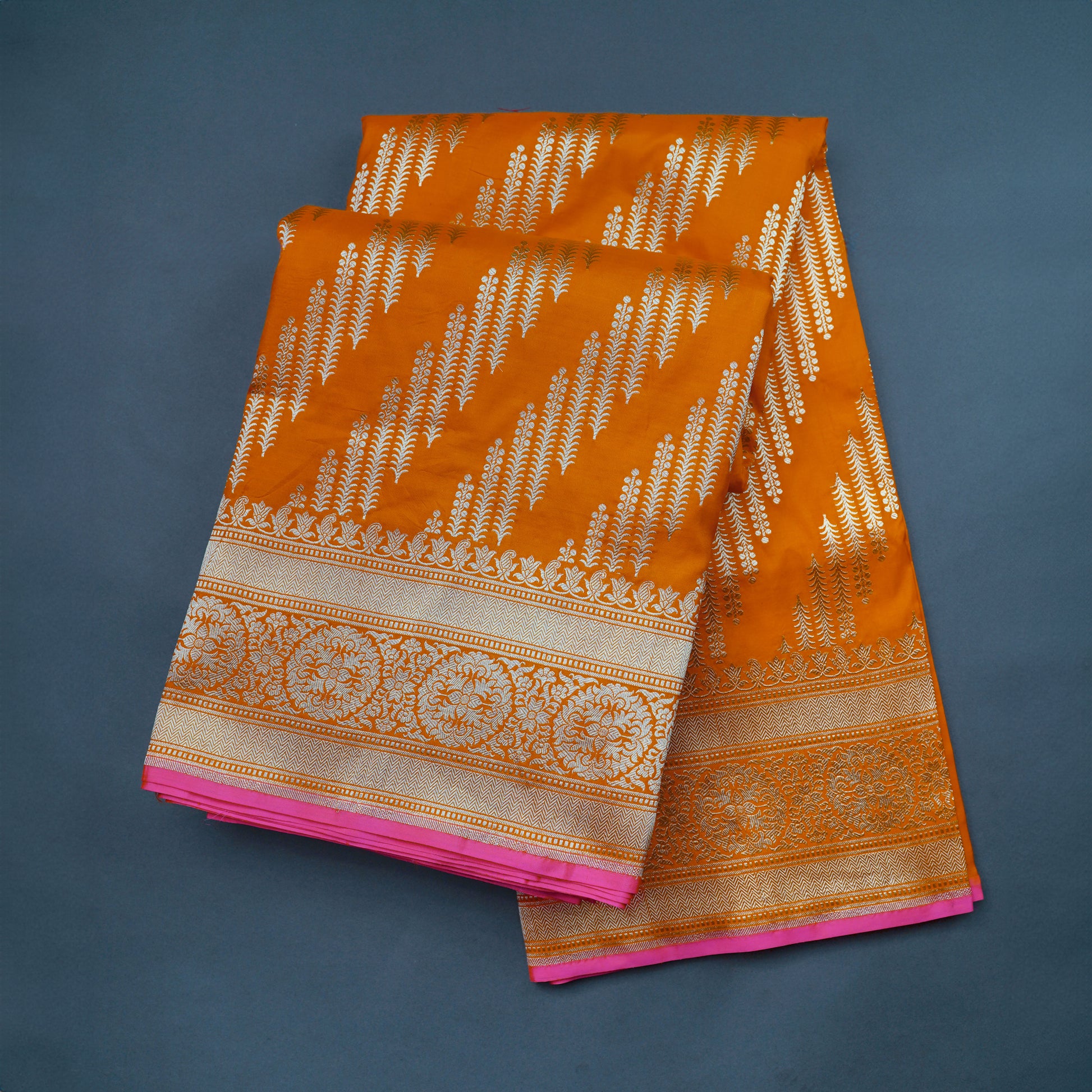 Orange Colour Silk Banarasi Saree