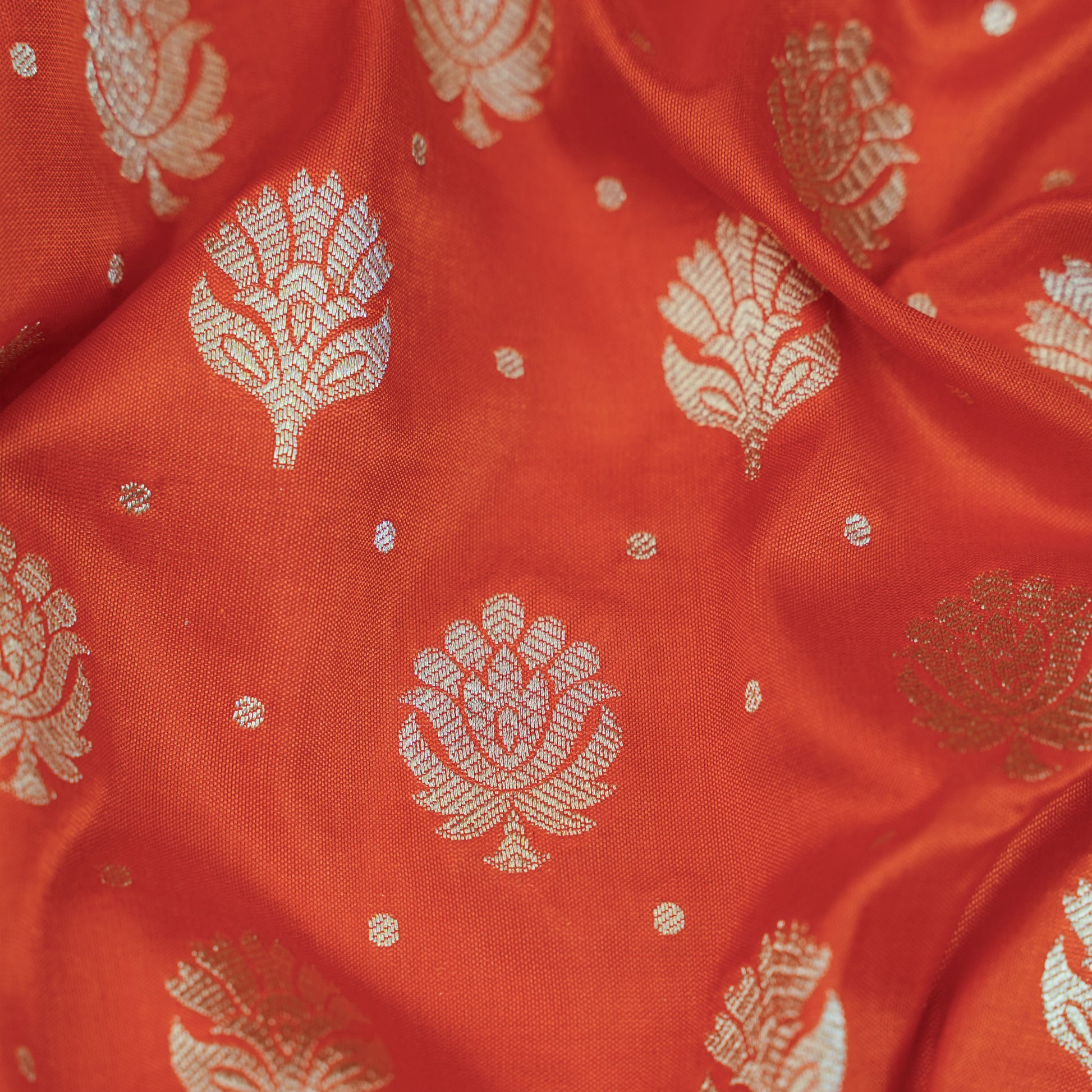 Rust Colour Banarasi Silk Saree