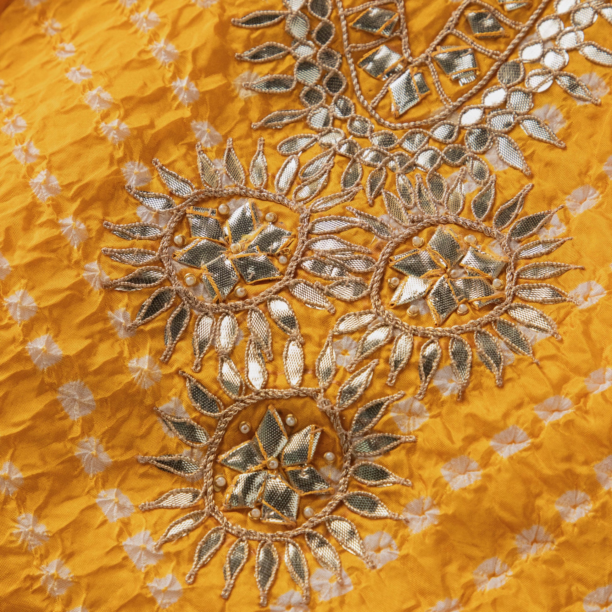 Yellow Bandhini Kurta Suit Set