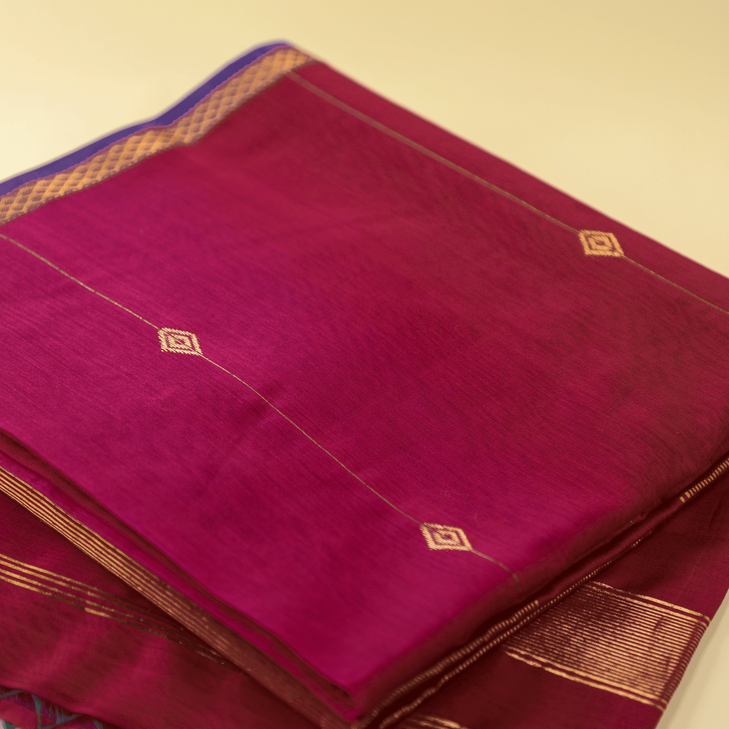 NANDINI - Pink Cotton Silk Maheshwari Saree