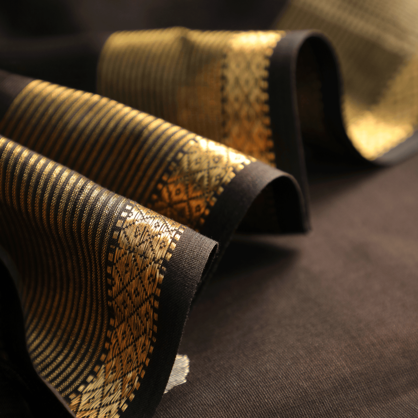 MOHINI - Black Cotton Silk Maheshwari Saree