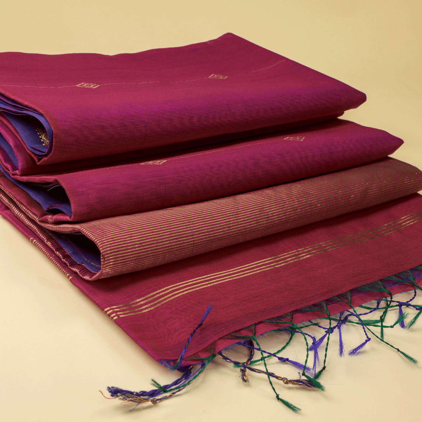 NANDINI - Pink Cotton Silk Maheshwari Saree