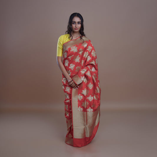 RITIKA - Banarasi Silk Saree Red Colour 
