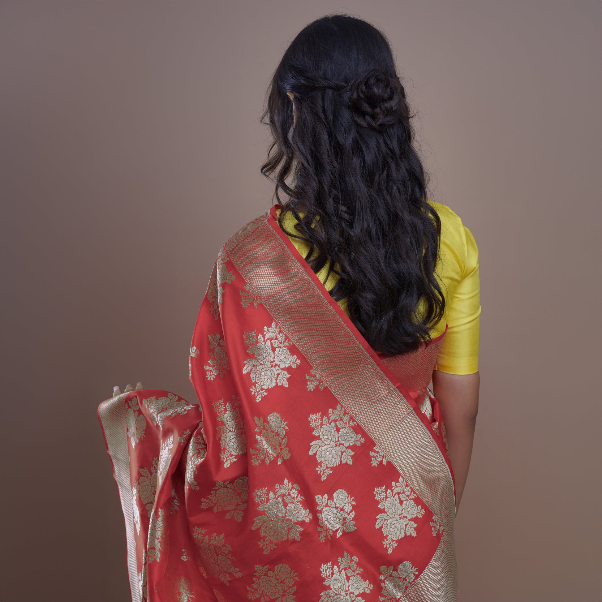 Banarasi Red Silk Saree with Golden Border