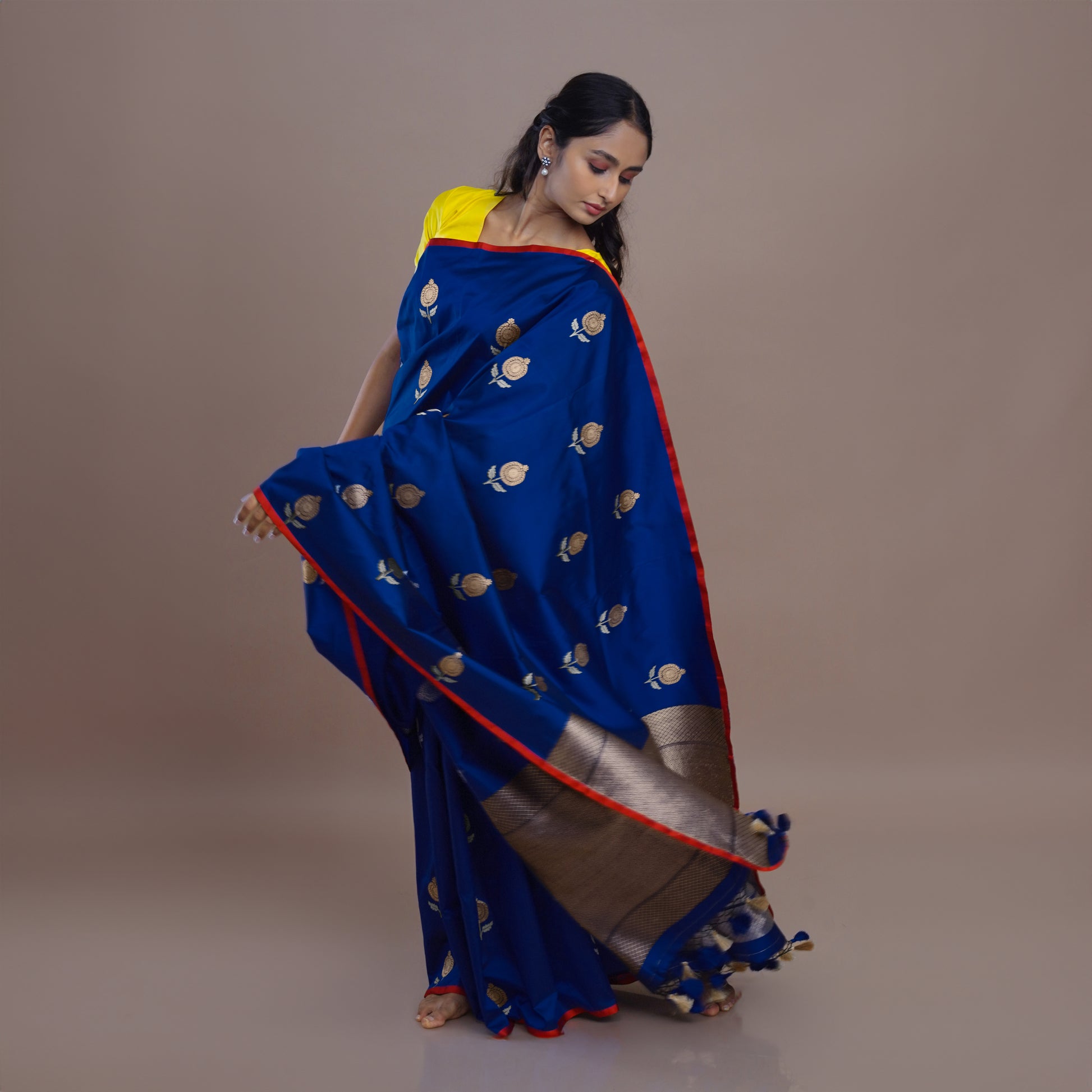 Royal Blue Banarasi Silk Saree with Brocade Weave Pallu