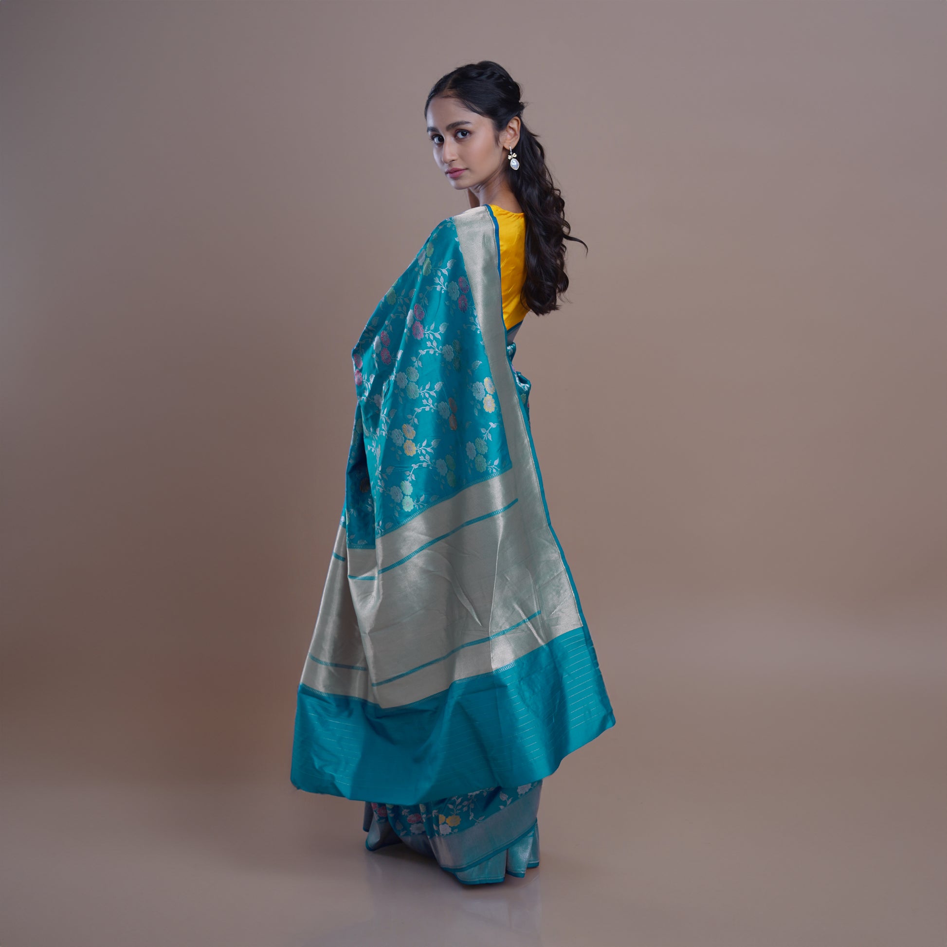 Blue Colour Banarasi Silk Saree
